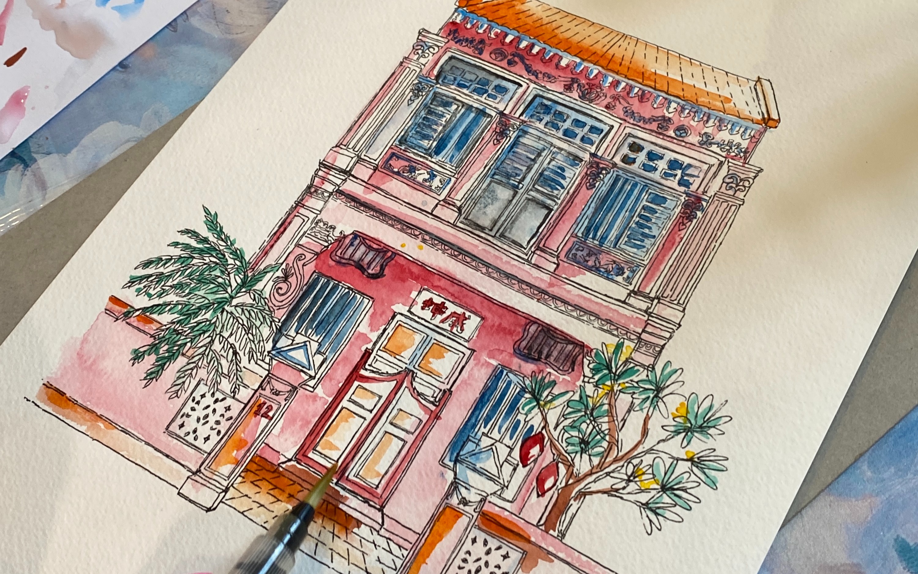 Peranakan Shophouse Sketching & Watercolour Workshop