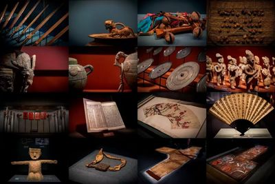 文物組合展含兵器、銅器、陶俑、古籍等,品類豐富,跨越不同年代,集中展現了地域文化的多元與歷史的厚重 文物組合展含兵器、銅器、陶俑、古籍等,品類豐富,跨越不同年代,集中展現了地域文化的多元與歷史的厚重