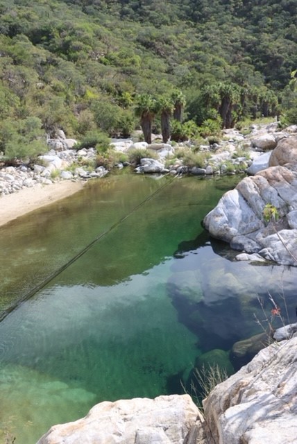Enjoy a ride on the natural granite waterslides