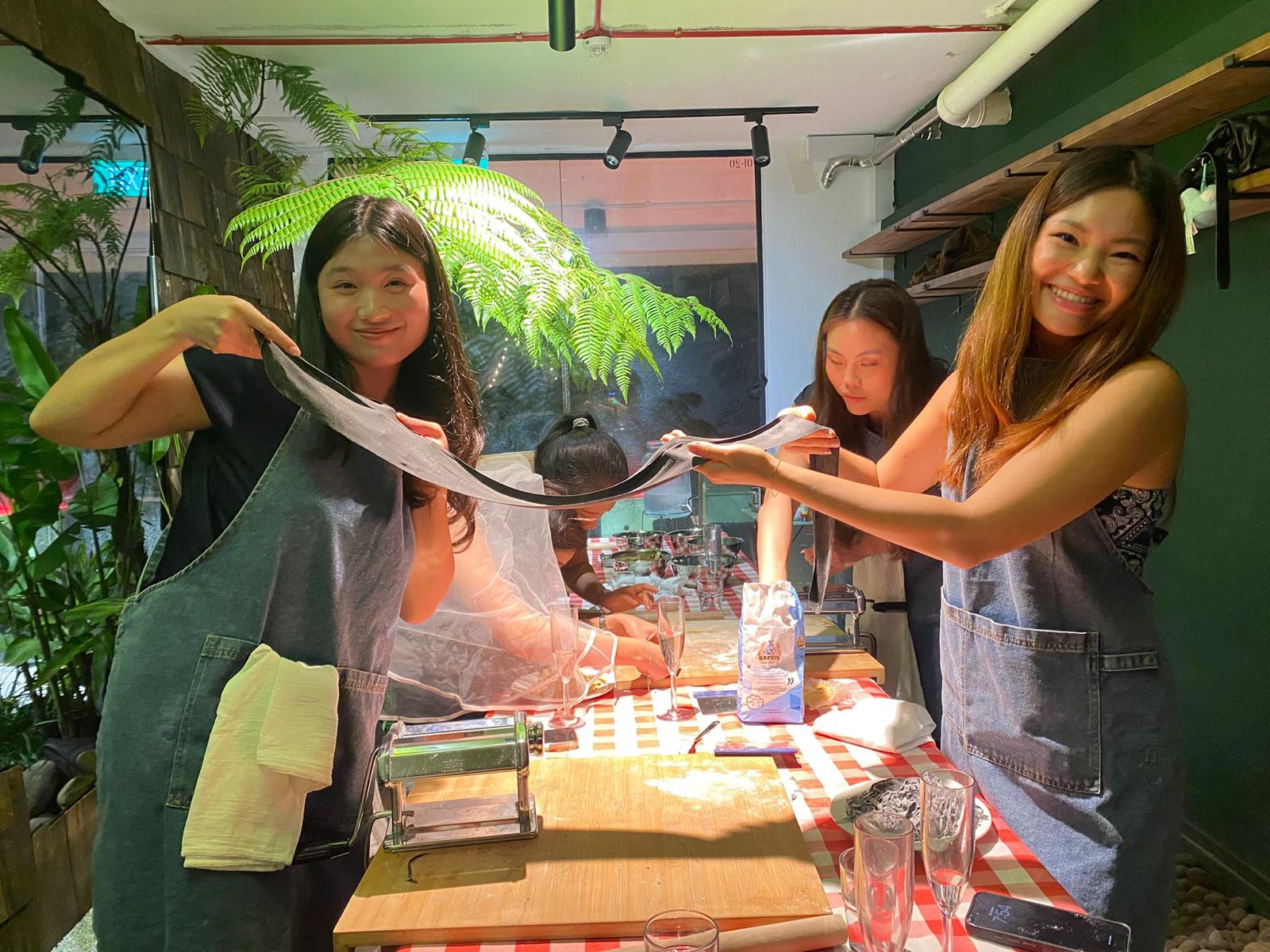 Creating your own pasta with friends!