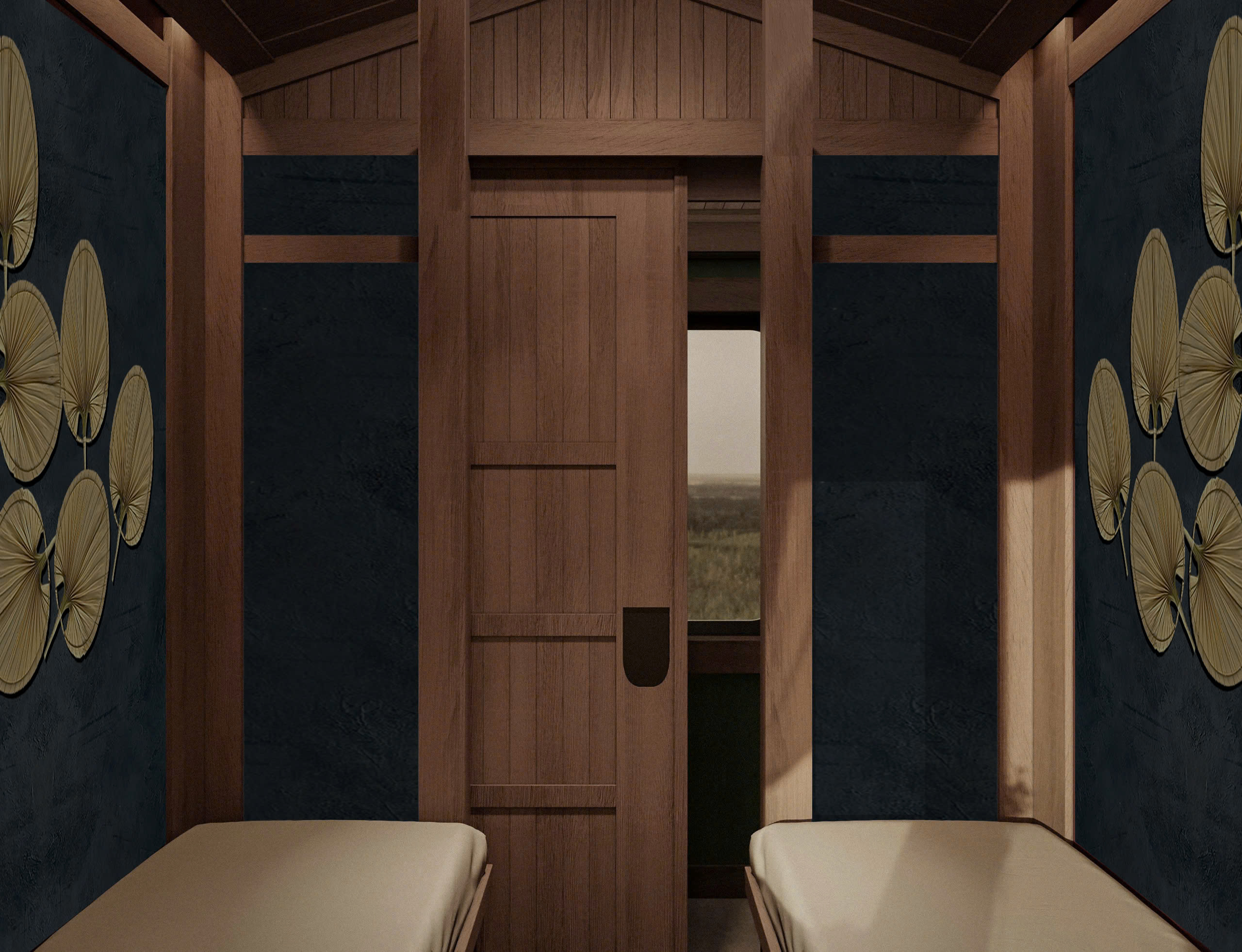 Tonkin 套房雙床艙 - 設有兩張固定單人床，每張尺寸為 70 x 195 公分。