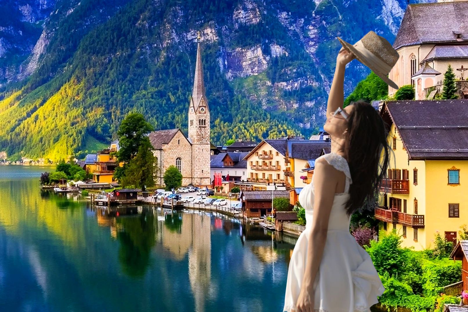 Round Trip from Munich, Germany Hallstatt Postcard Viewing Platform + Lake Wolfgang Day Tour (Travel to Laqun/Twin Lakes Secret Land)