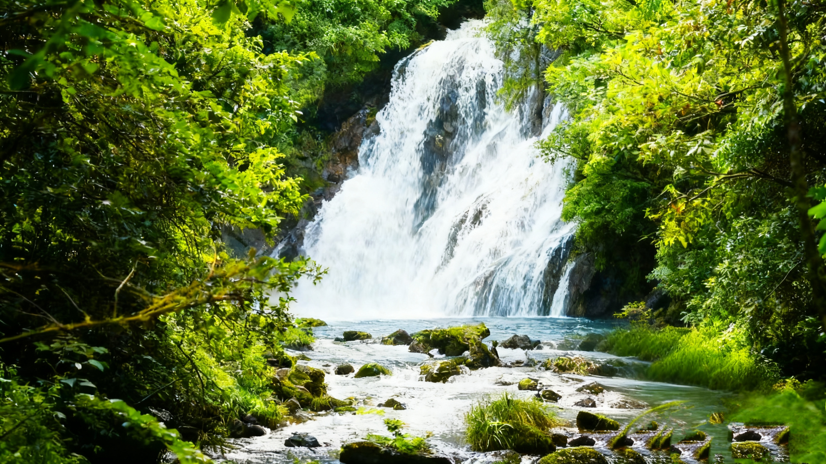 The waterfall is like a white silk ribbon in the sky, pouring down from the black cliff face, crashing into the deep pool below, stirring up a sky full of water mist. The roar of the waterfall is the most magnificent movement of this rainforest.
