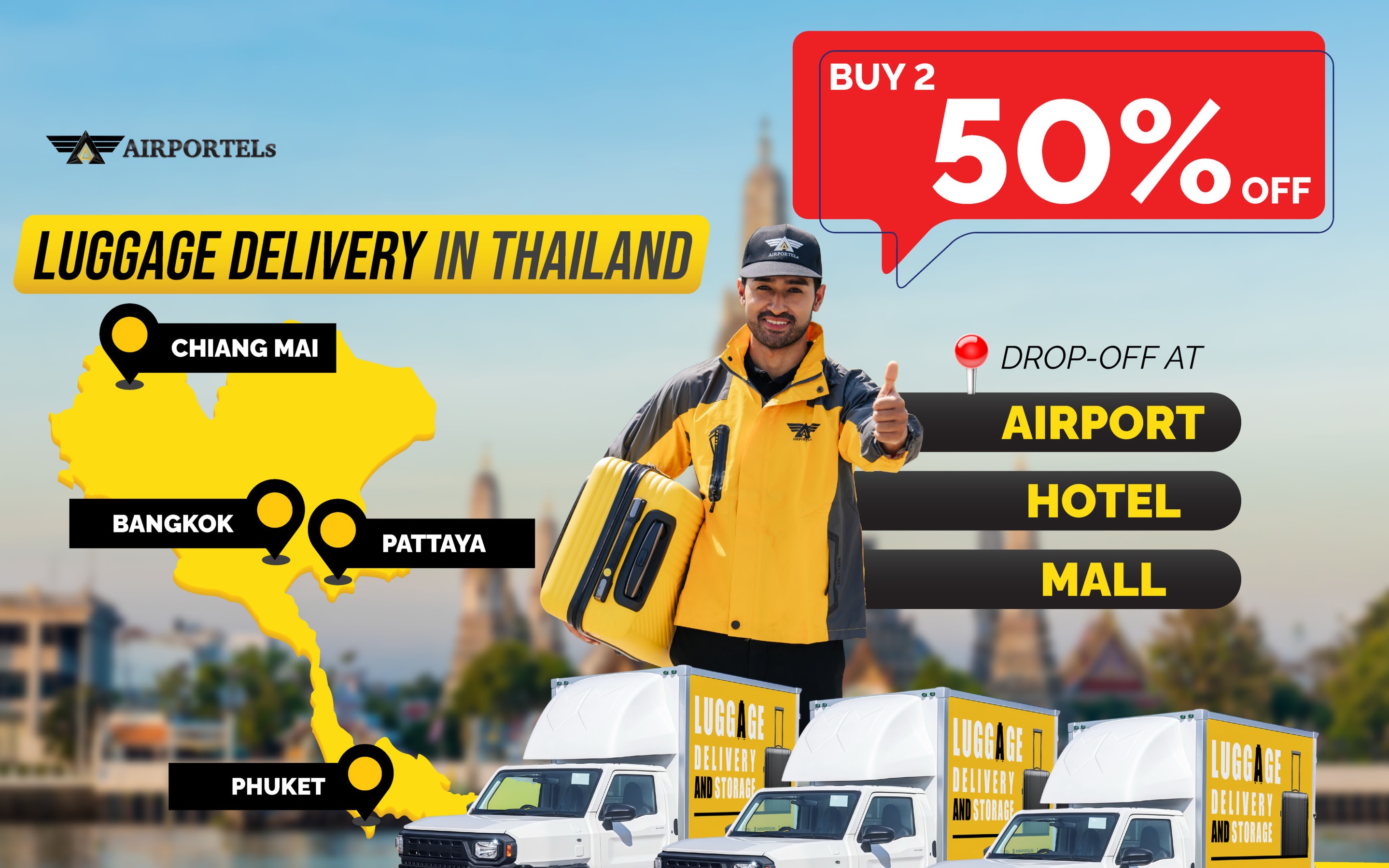 AIRPORTELs Luggage Delivery Service in Thailand