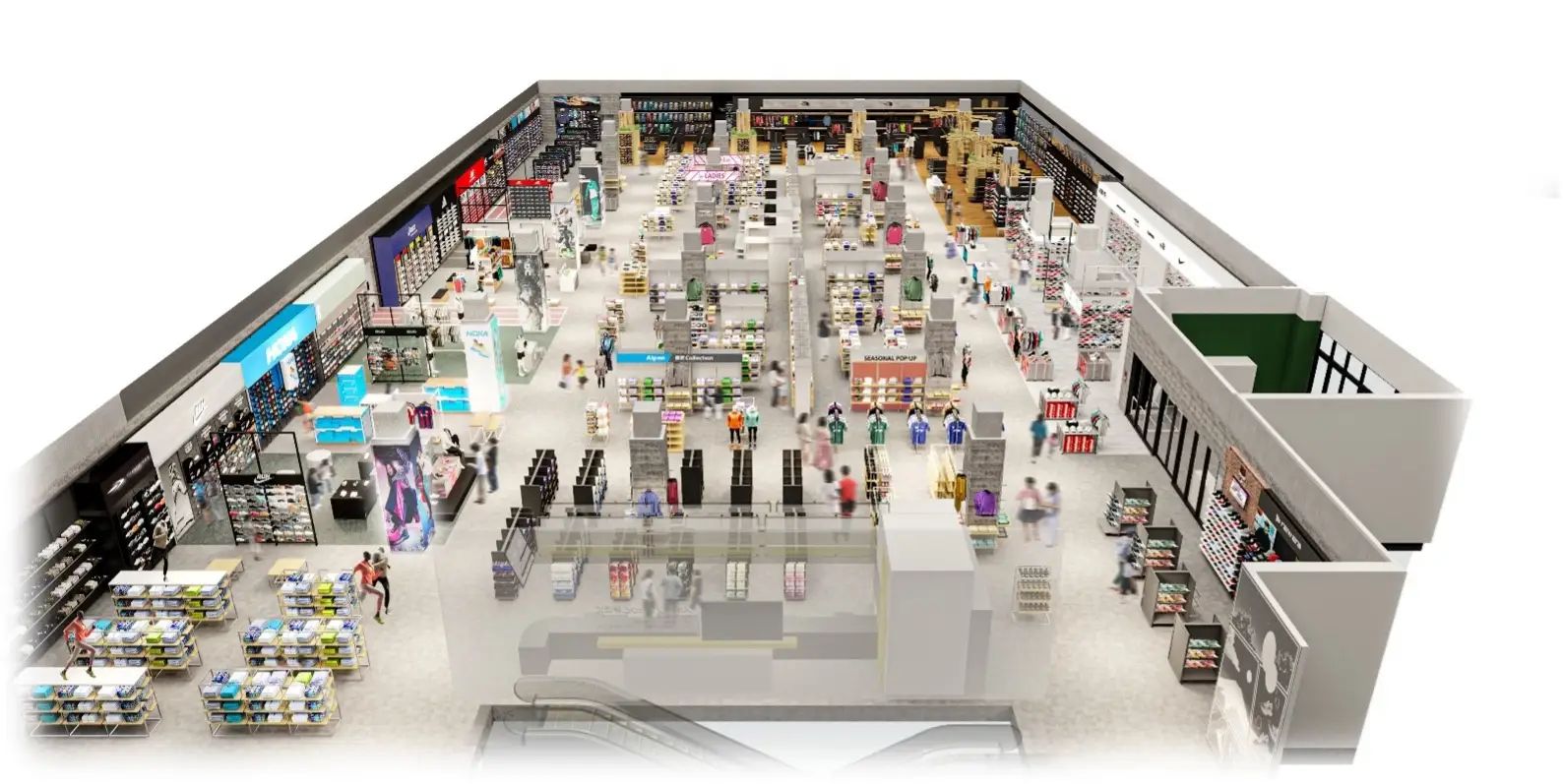 前往今年新開的人氣運動品牌Alpen北海道首家旗艦店，店鋪總面積約1500坪，打造北海道最大級、超人氣體驗型運動賣場。館內以大型LED影像、人工草皮與球場設計營造臨場感，集結跑步、健身、戶外、足球、籃球與棒球等熱門運動專區。現場更提供3D足型測量、試跑體驗與專業鞋款推薦，幫助顧客找到最適合的裝備，是札幌最新打卡熱點與運動迷必訪的人氣新地標。