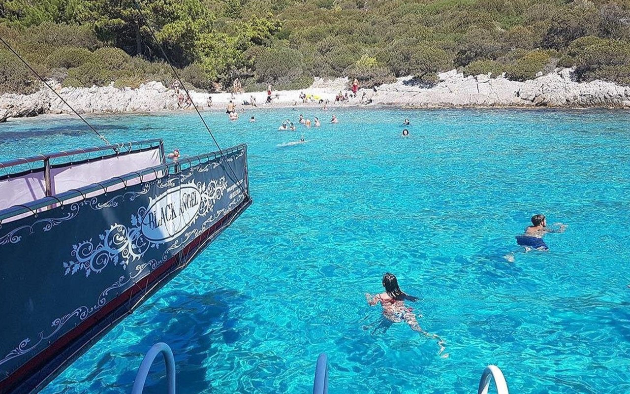在博德魯姆海岸線的碧綠海水中，盡情享受清爽的游泳時光
