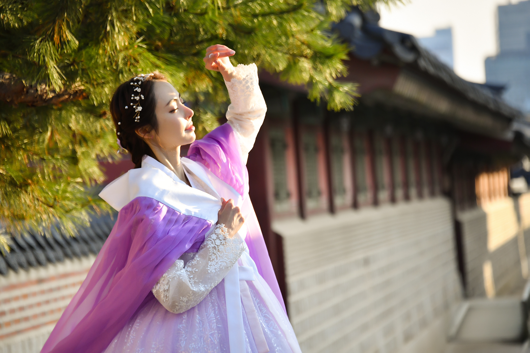韓服男在景福宮的韓服寫真體驗