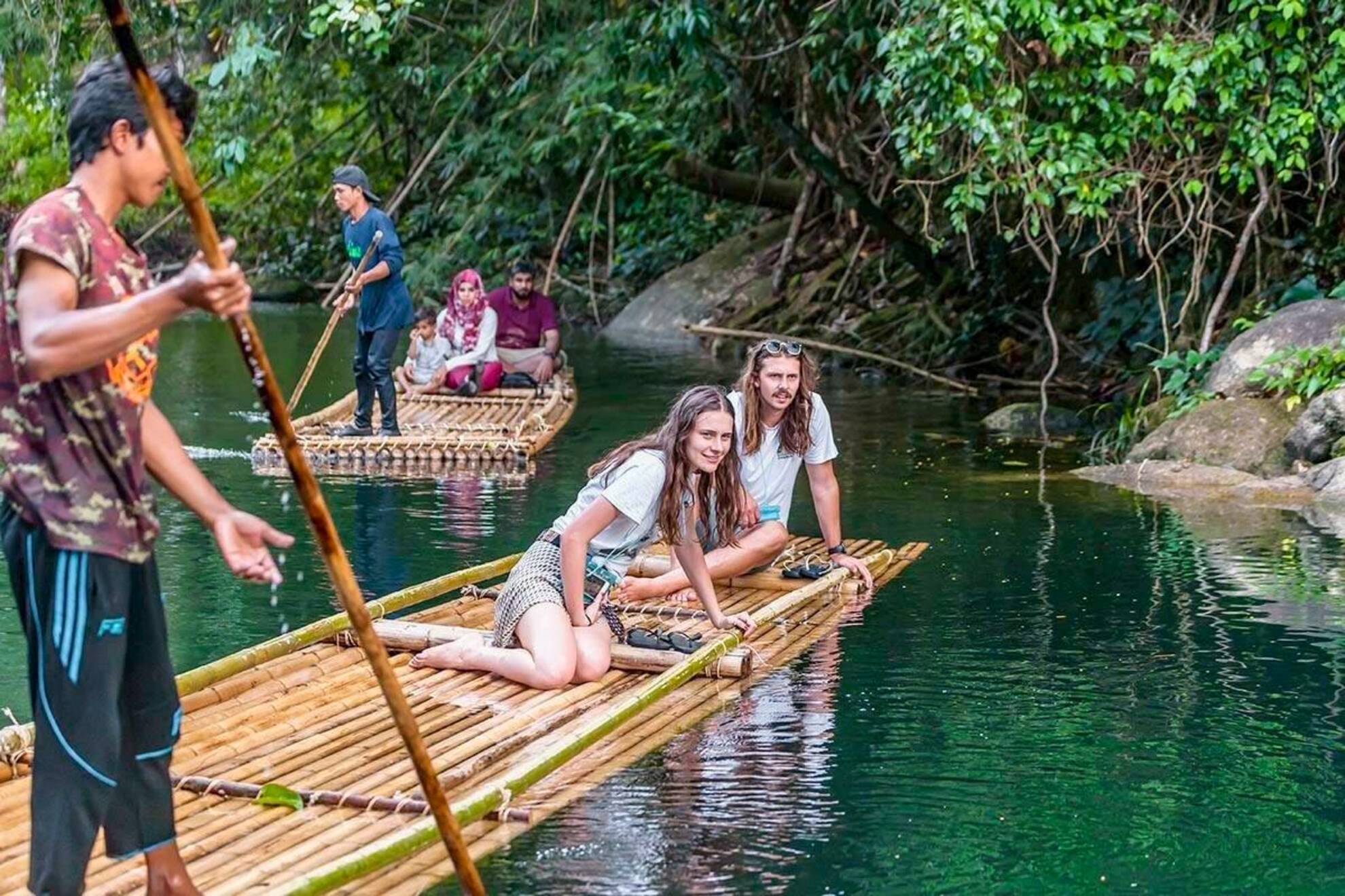 Phuket Day Tour : Bamboo Rafting, Elephant Bathing & Waterfall
