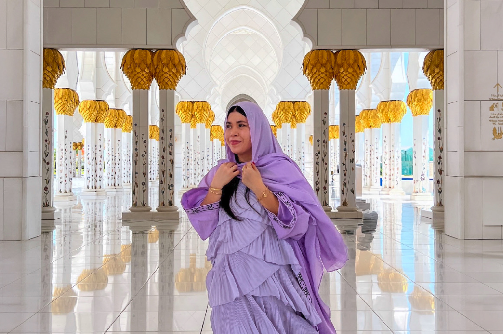 A serene moment amid architectural splendor