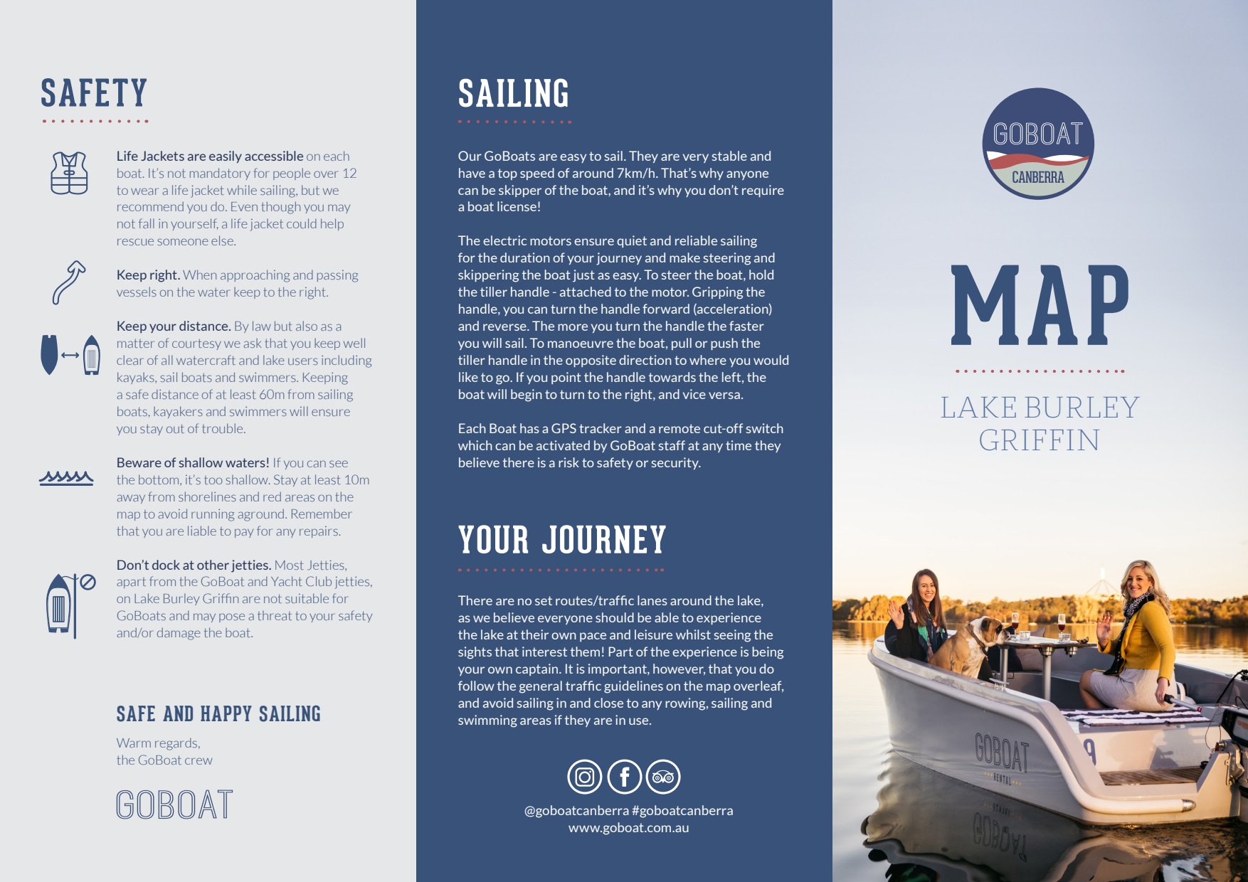 GoBoat Canberra Sailing Map Page 1