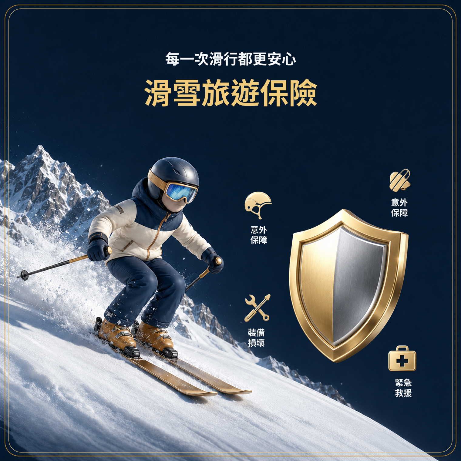 滑雪旅遊保險為符合條件的意外、裝備損壞與緊急救援提供保障,讓冬季旅程更加安心。 滑雪旅遊保險為符合條件的意外、裝備損壞與緊急救援提供保障,讓冬季旅程更加安心。