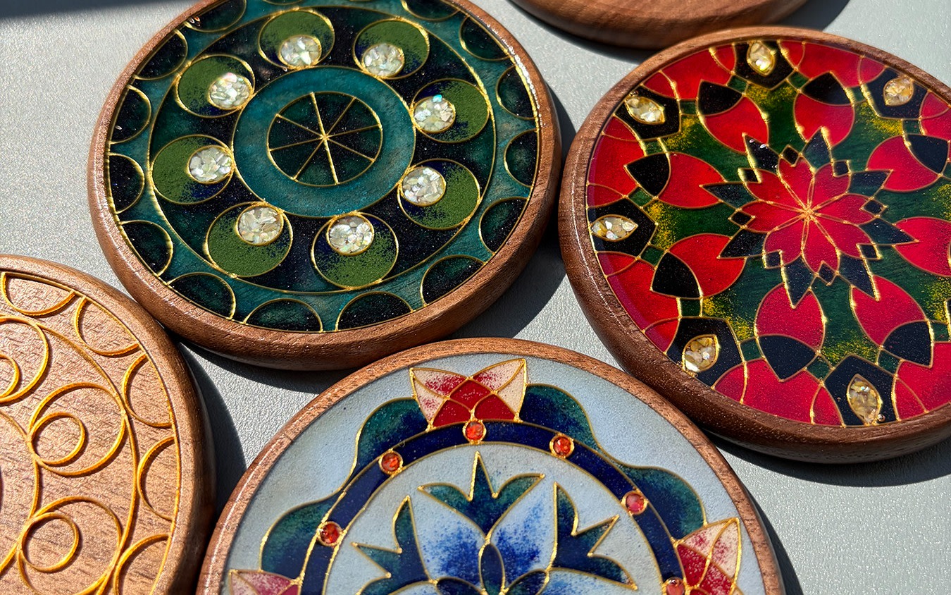 Cloisonné Enamel and Walnut Coaster Workshop