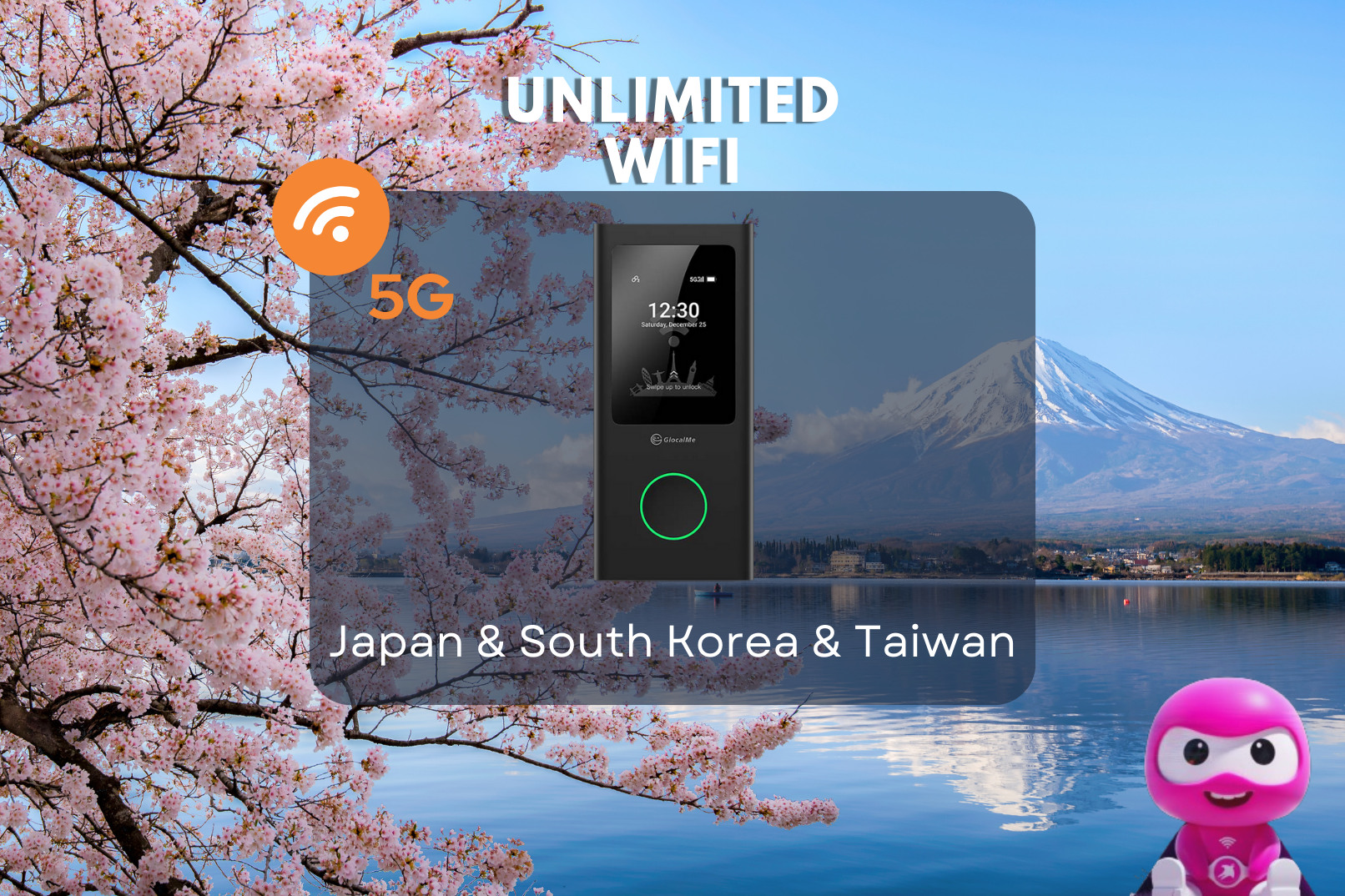 台灣／日本／韓國通用 4G／5G WiFi 分享器（馬來西亞機場領取）
