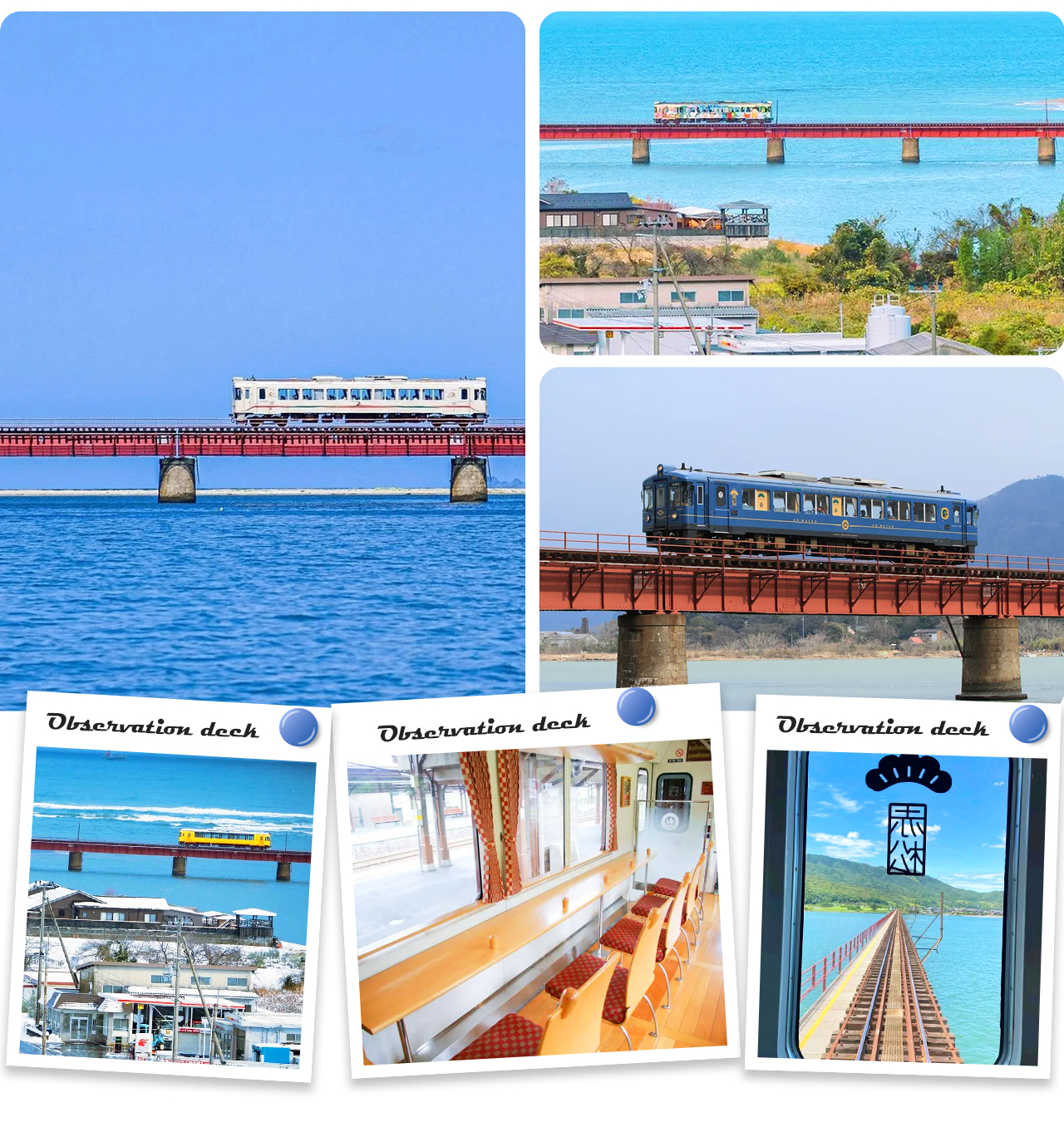 乘客可透過寬闊車窗盡覽碧海藍天、懸崖漁村與四季變換的絕美風景，彷彿踏入一幅流動的畫卷