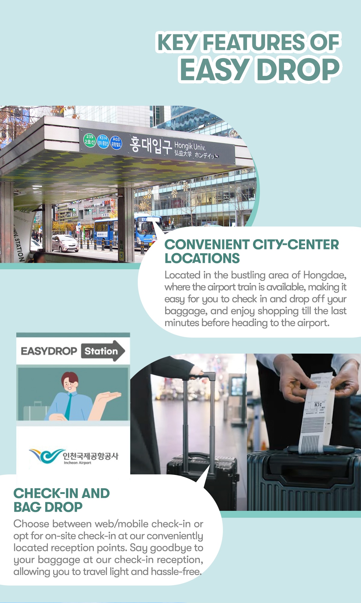 Easy Drop: Incheon Airport Luggage Check-In Made Simple from Seoul Center