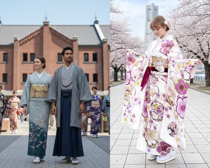 通過我們的專屬奢華方案，在日本🇯🇵✨創造難忘的回憶。全年可用！非常適合觀光和櫻花季📍🌸穿上優雅的訪問服、振袖或袴👘，捕捉電影場景般的完美瞬間🎬📸
