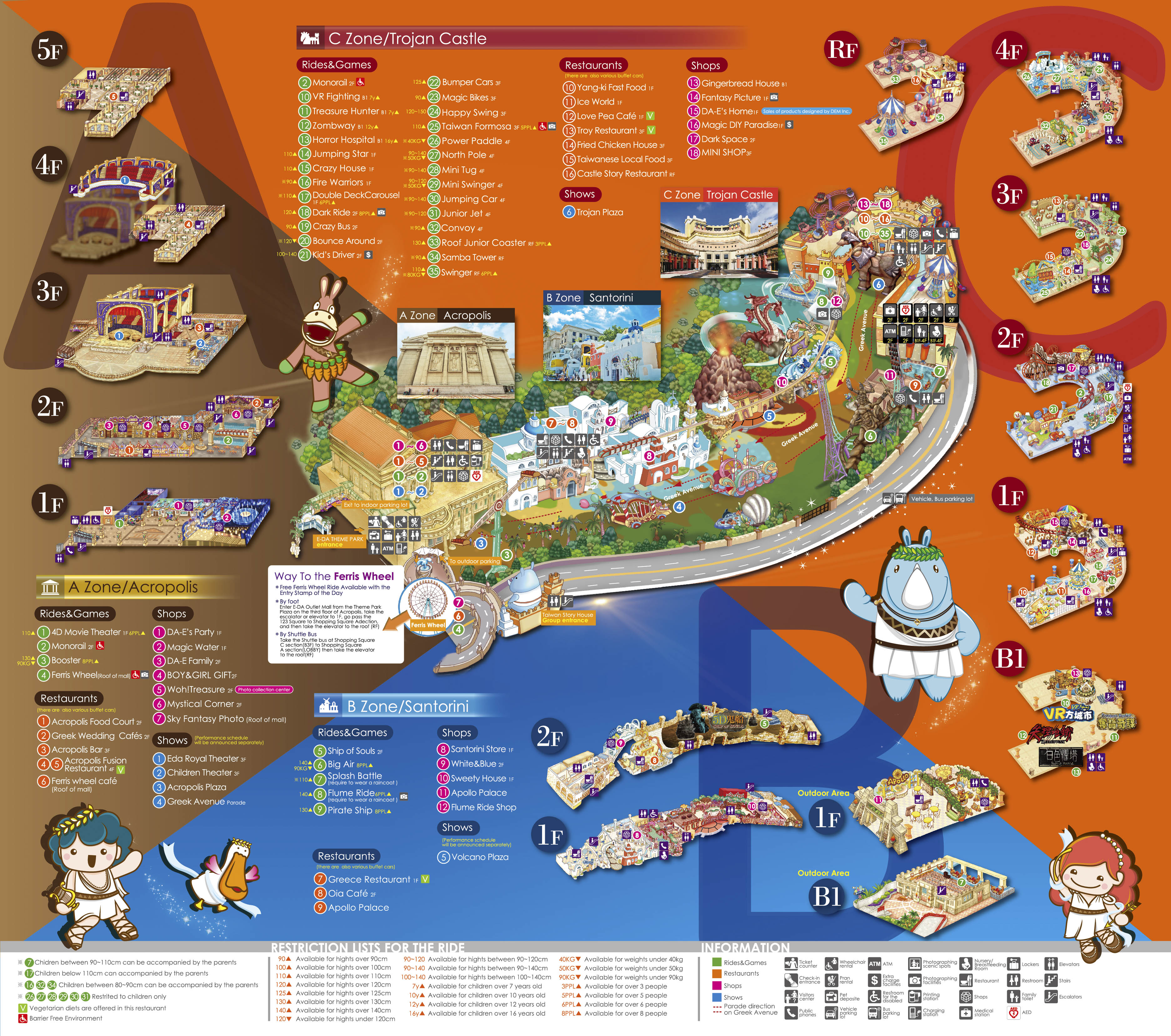 Park Map of E-Da Theme Park
