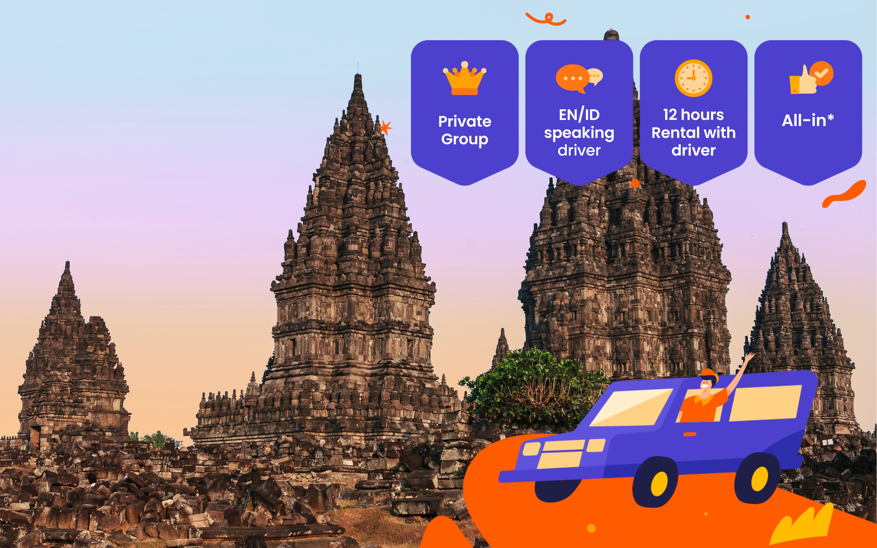 Yogyakarta Private Car Rental with Driver