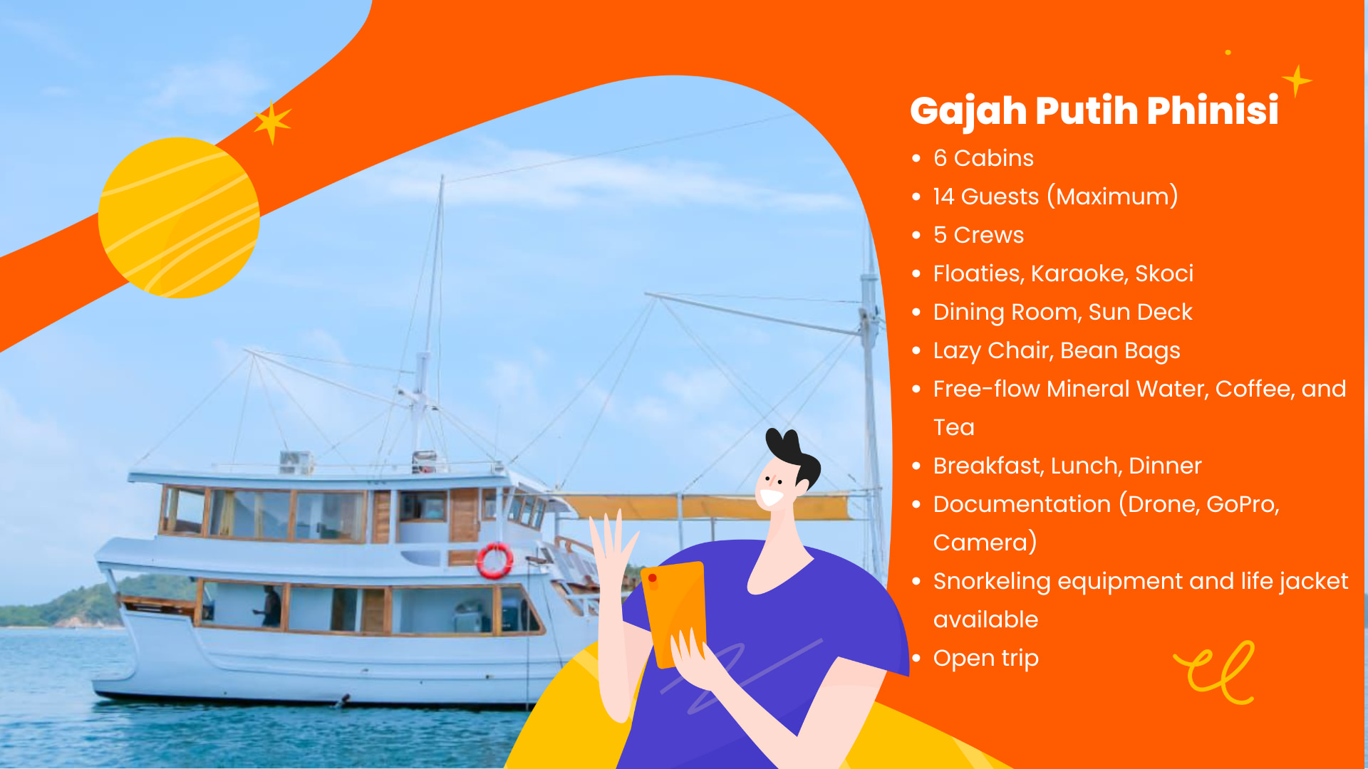 Gajah Putih Phinisi 科莫多島船宿體驗（拉布安巴佐出發）