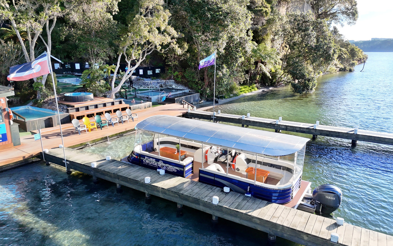 Lake Rotoiti Water Shuttle Cruise and Hot Pools Experience
