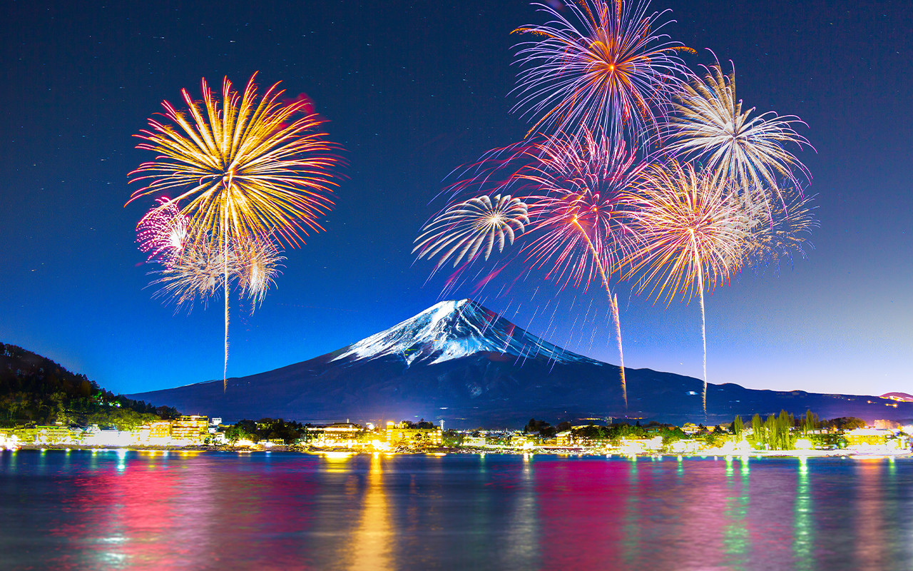 Mount Fuji Winter Fireworks Festival Day Trip丨Chinese Small Group of 9丨Hotel Transfer
