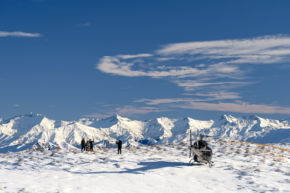 Snow Landing Helicopter in Queenstown