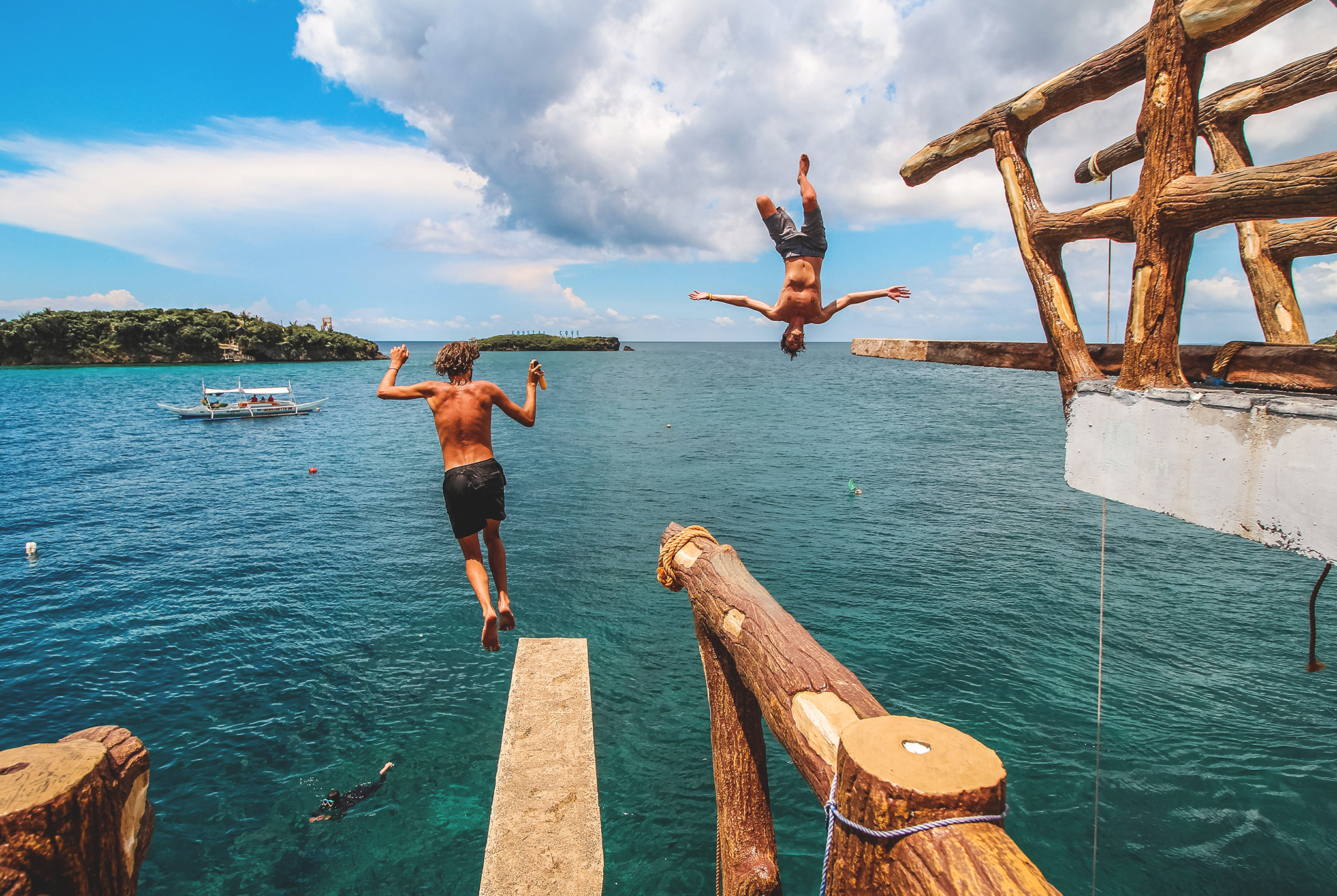 Boracay Island Hopping w/ Cliff Jumping & Sunset Boat Party Cruise
