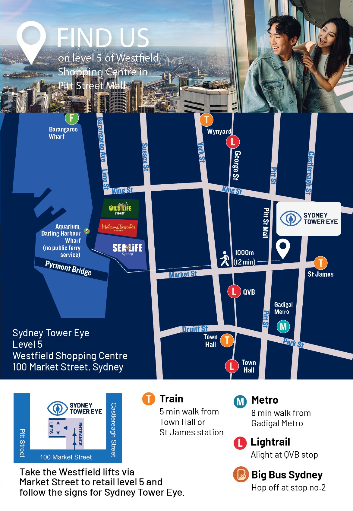 Sydney Tower Eye map