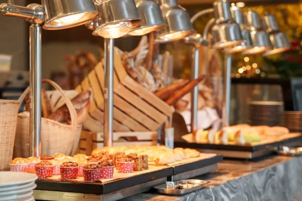 Picture of some dishes in the hotel restaurant