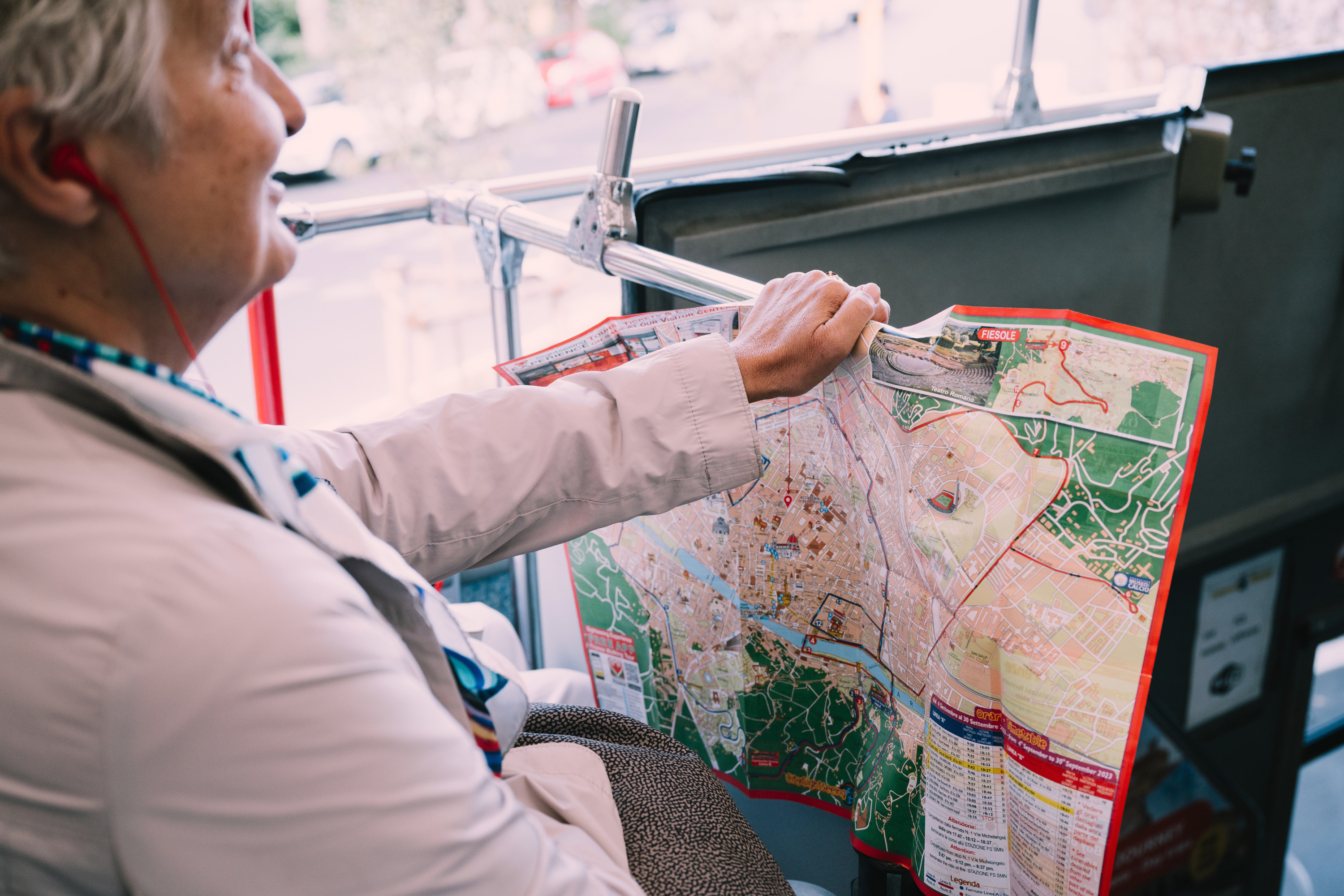 Woman holding a map