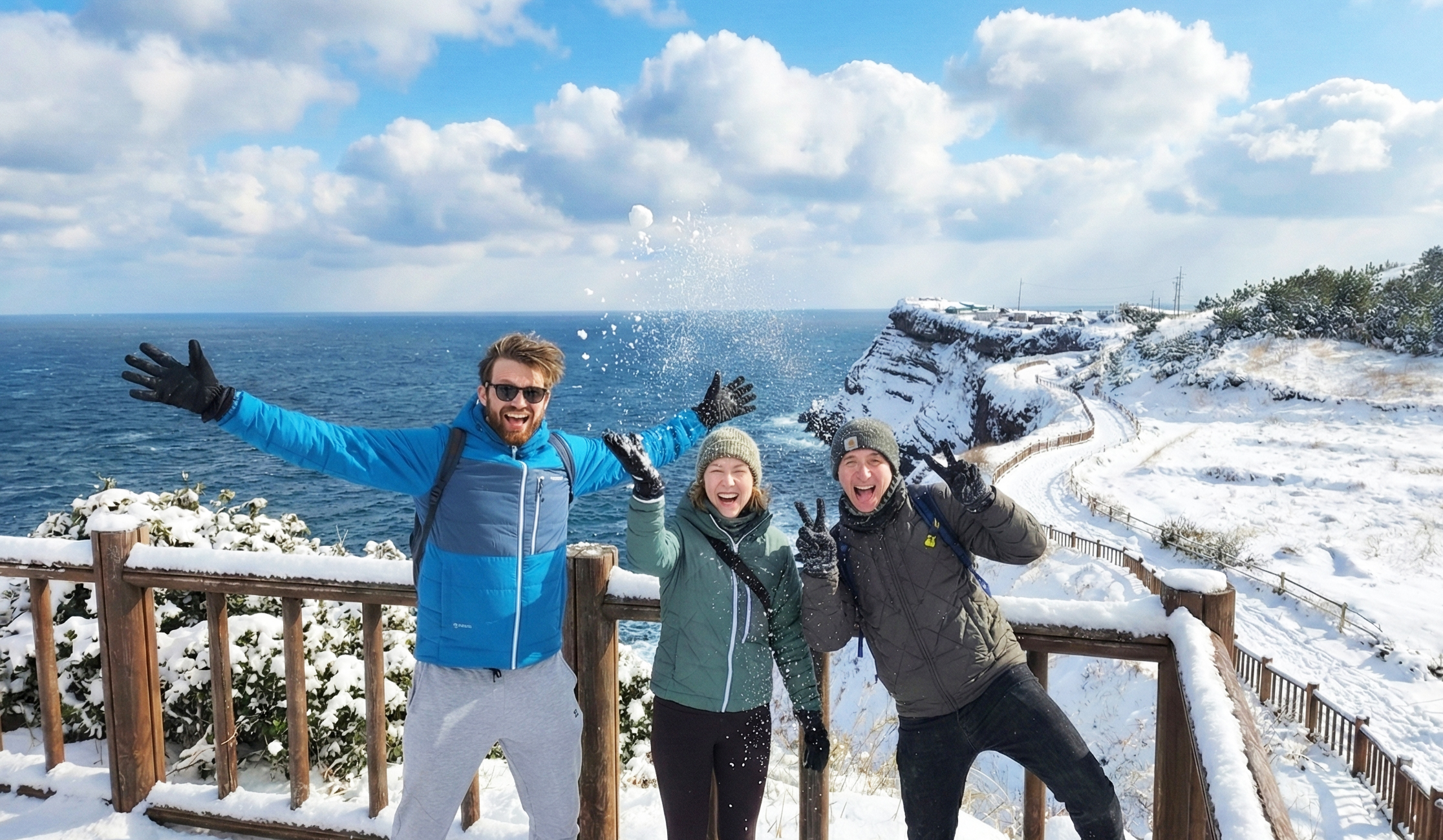 城山日出峰總能呈現獨特的景觀，與濟州海域和諧交融！