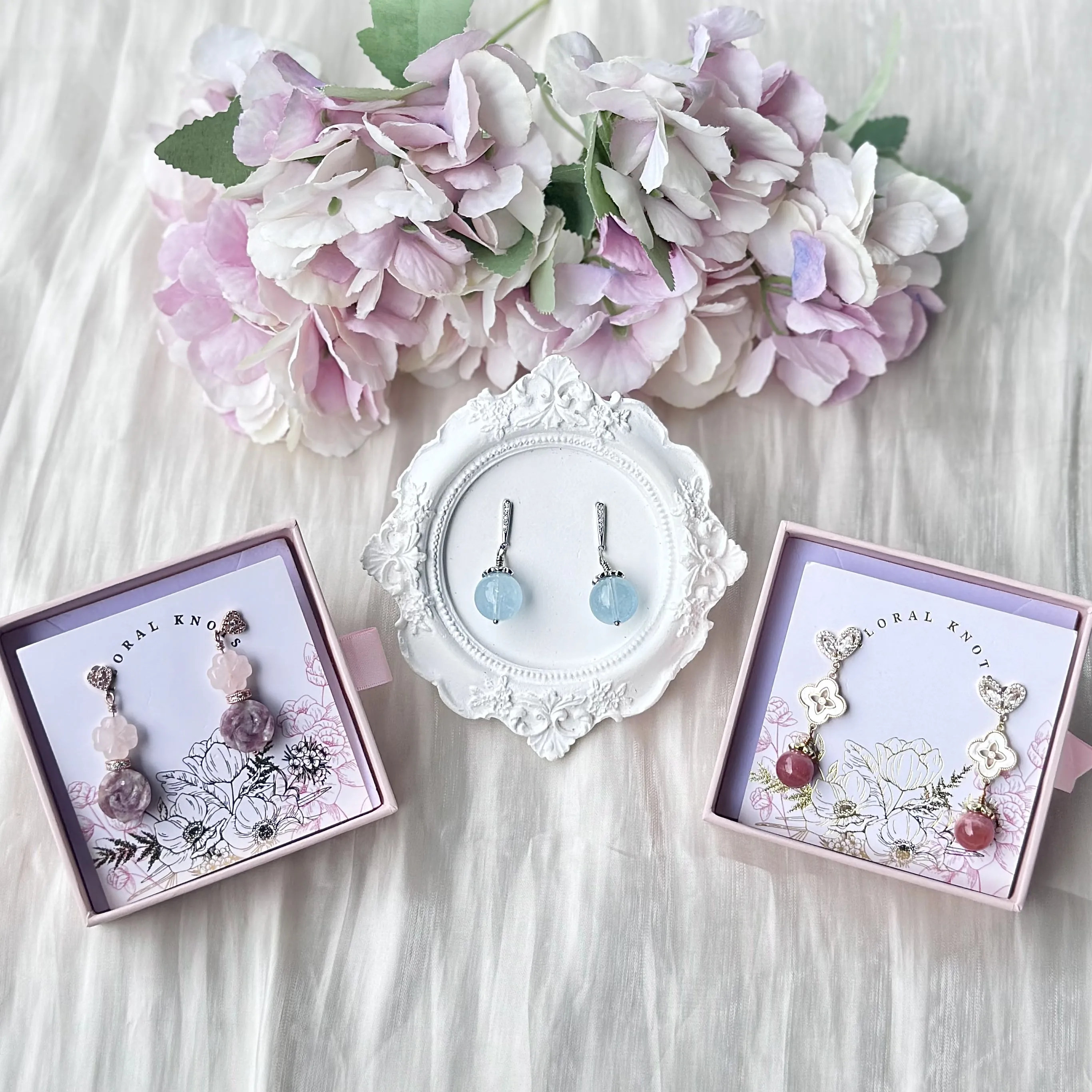 [SG Culture Pass] Gemstone Oriental Cluster Earrings by Floral Knots