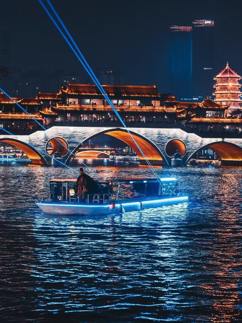 Dongmen Pier Night Cruise on Jinjiang River