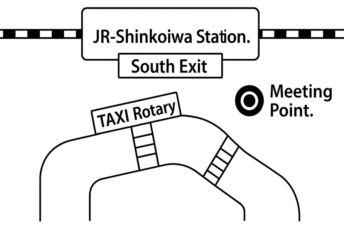 Taxi stand at the South Exit of Shin-Koiwa Station