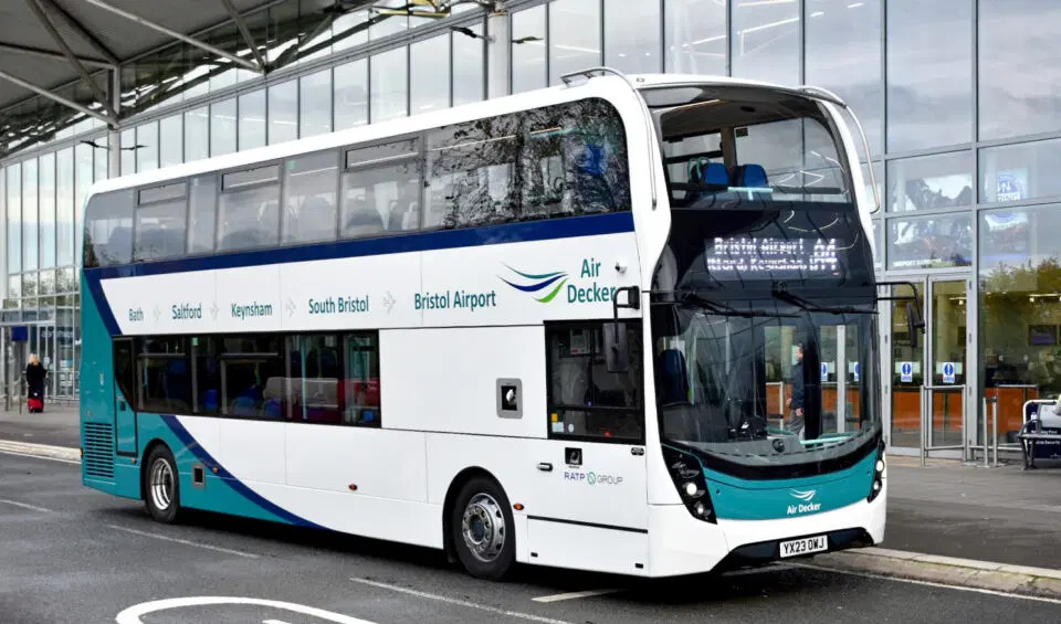 Air Decker Airport Bus from Bristol Airport to Bath Bus Station or South Bristol