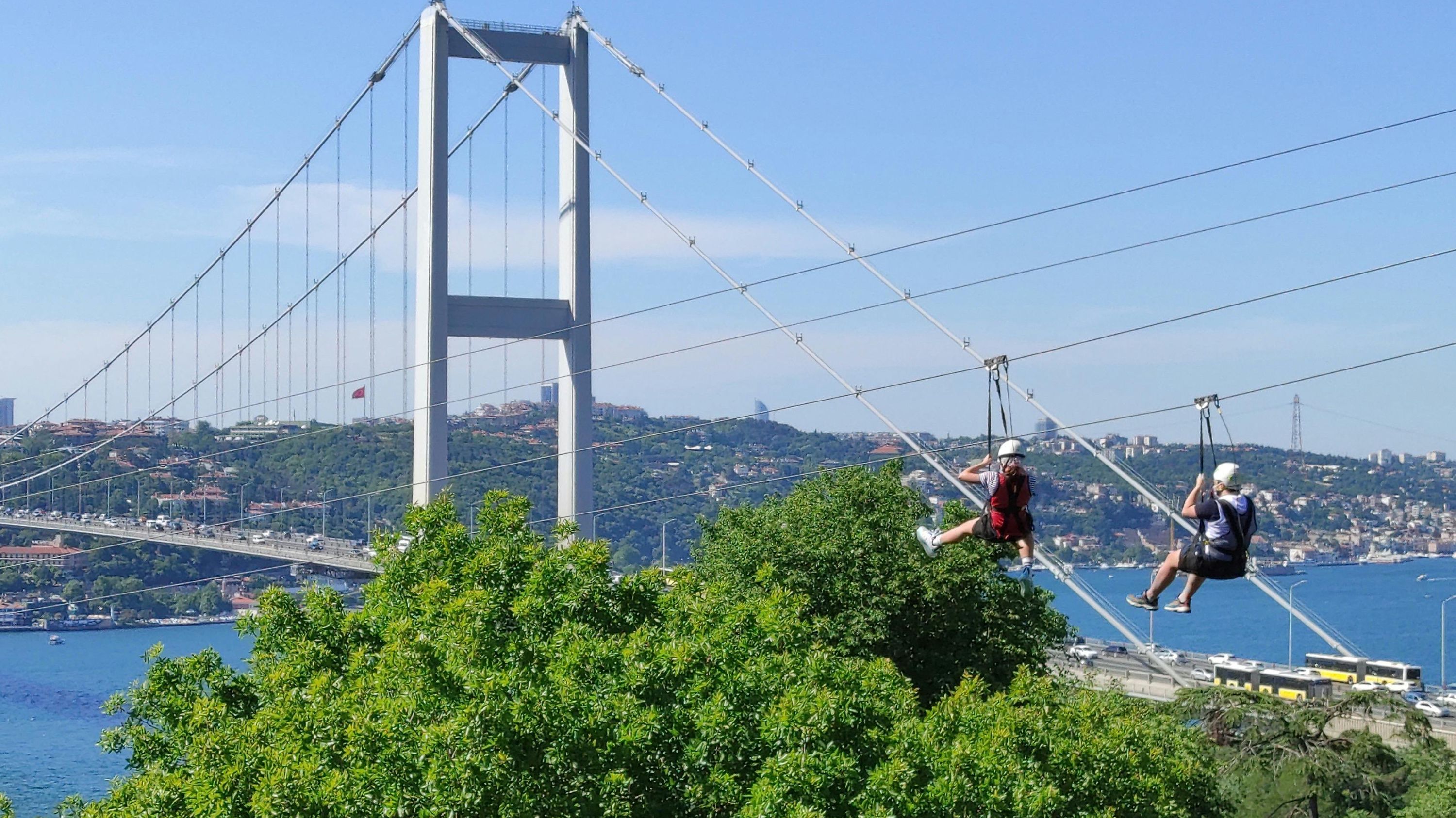 Zipline experience with Bosphorus view in Istanbul
