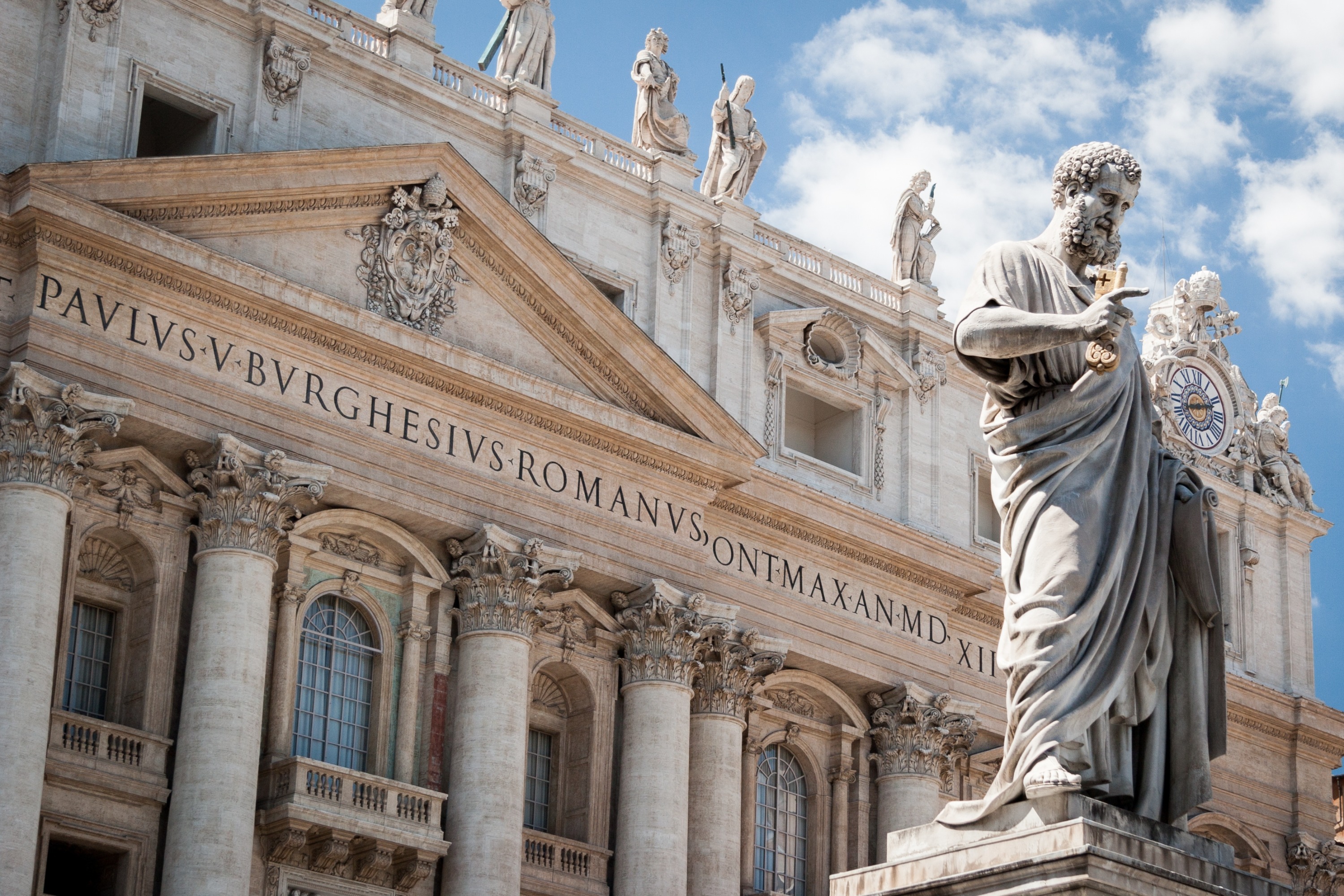 Vatican Museums and St. Peter's Basilica with the Dome in Rome