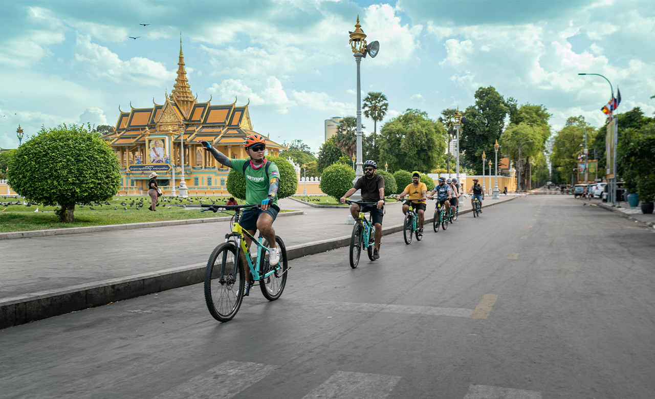 Biking from Phnom Penh just 20 minute crossing the river by cruise you will arrive the visit destination.