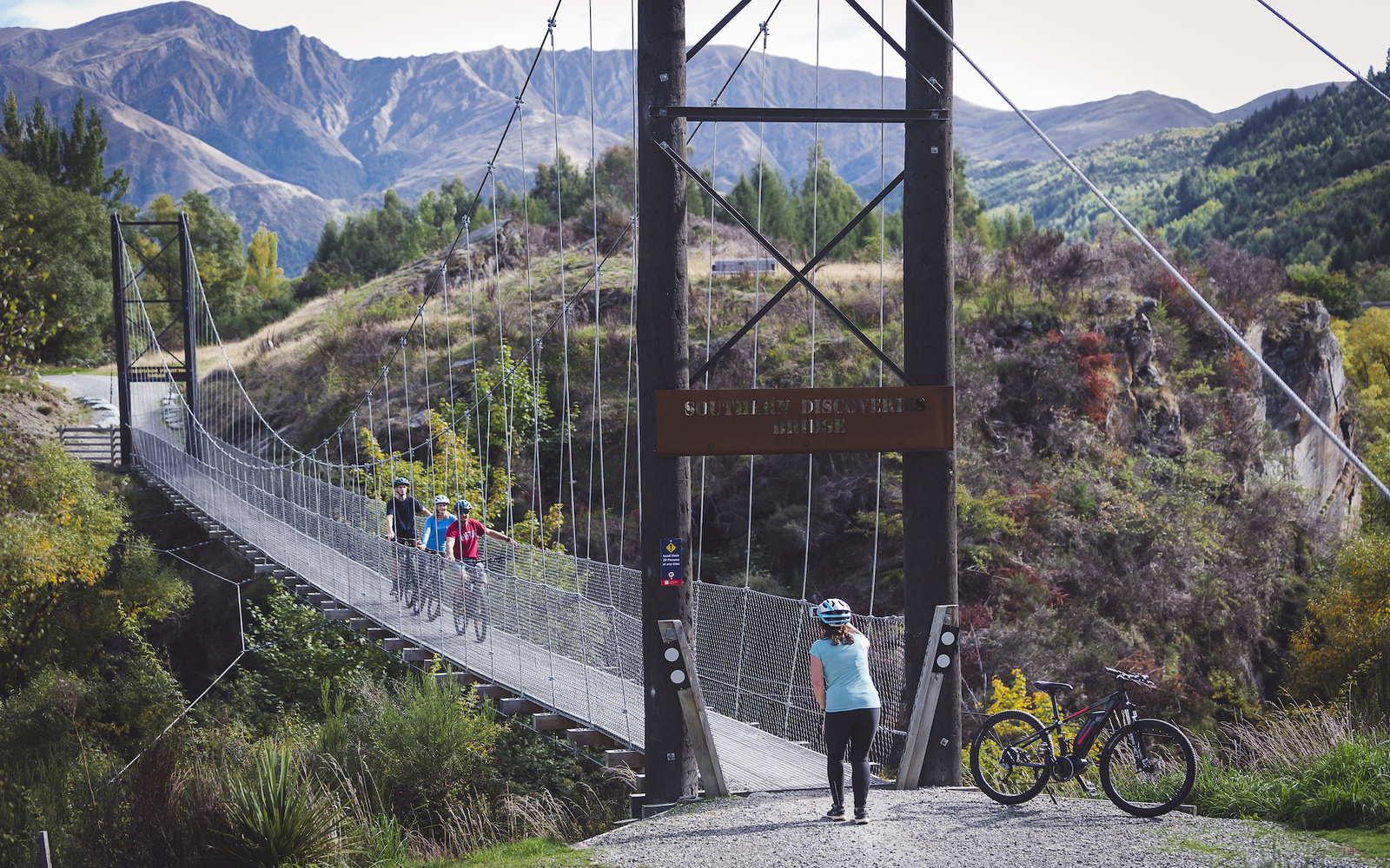 Cycle across the historic Southern Discoveries Swing Bridge with breathtaking river views surrounding your ride