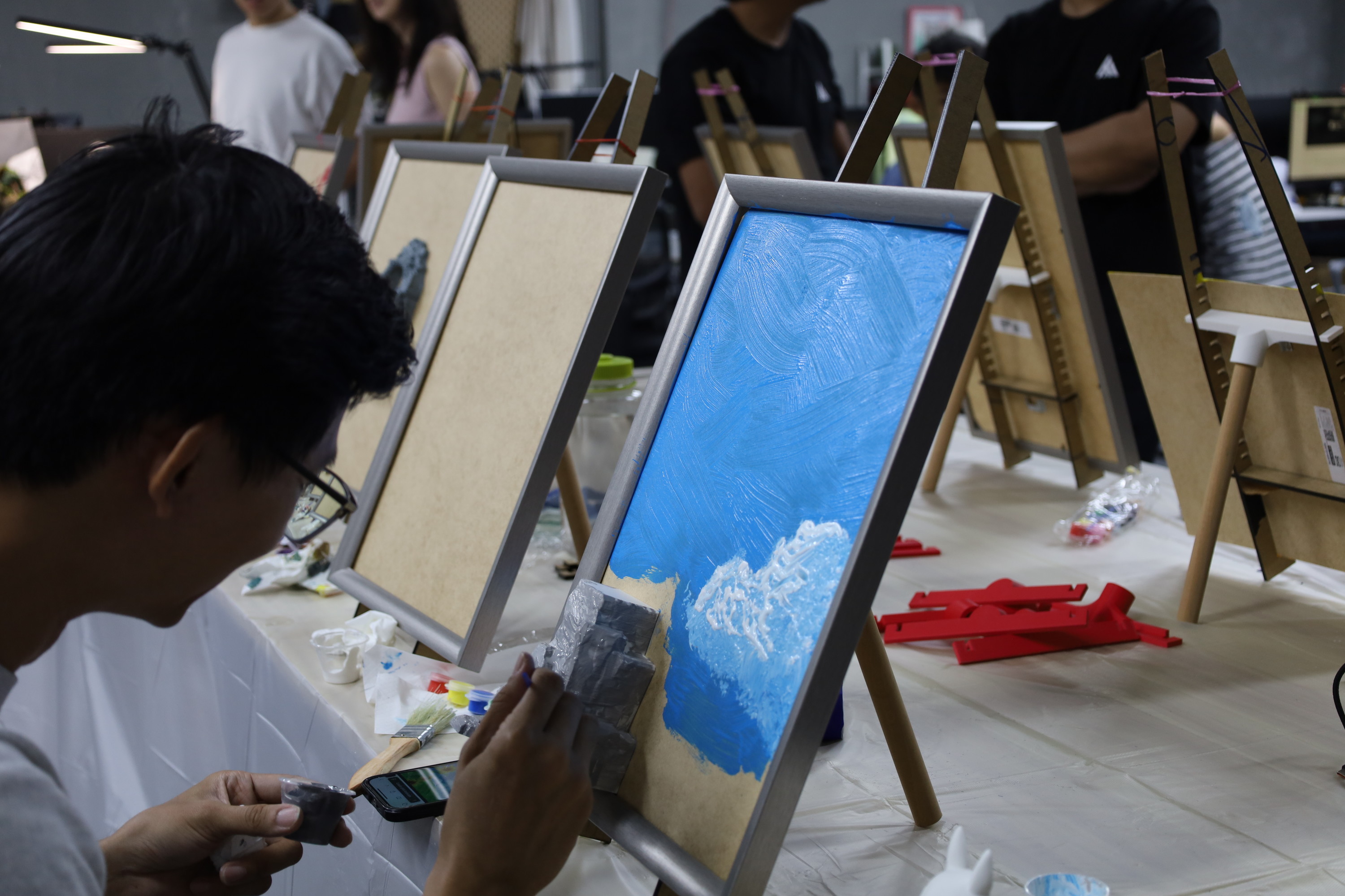 Singapurda 3D san'at jamming va kanvas rasmlash