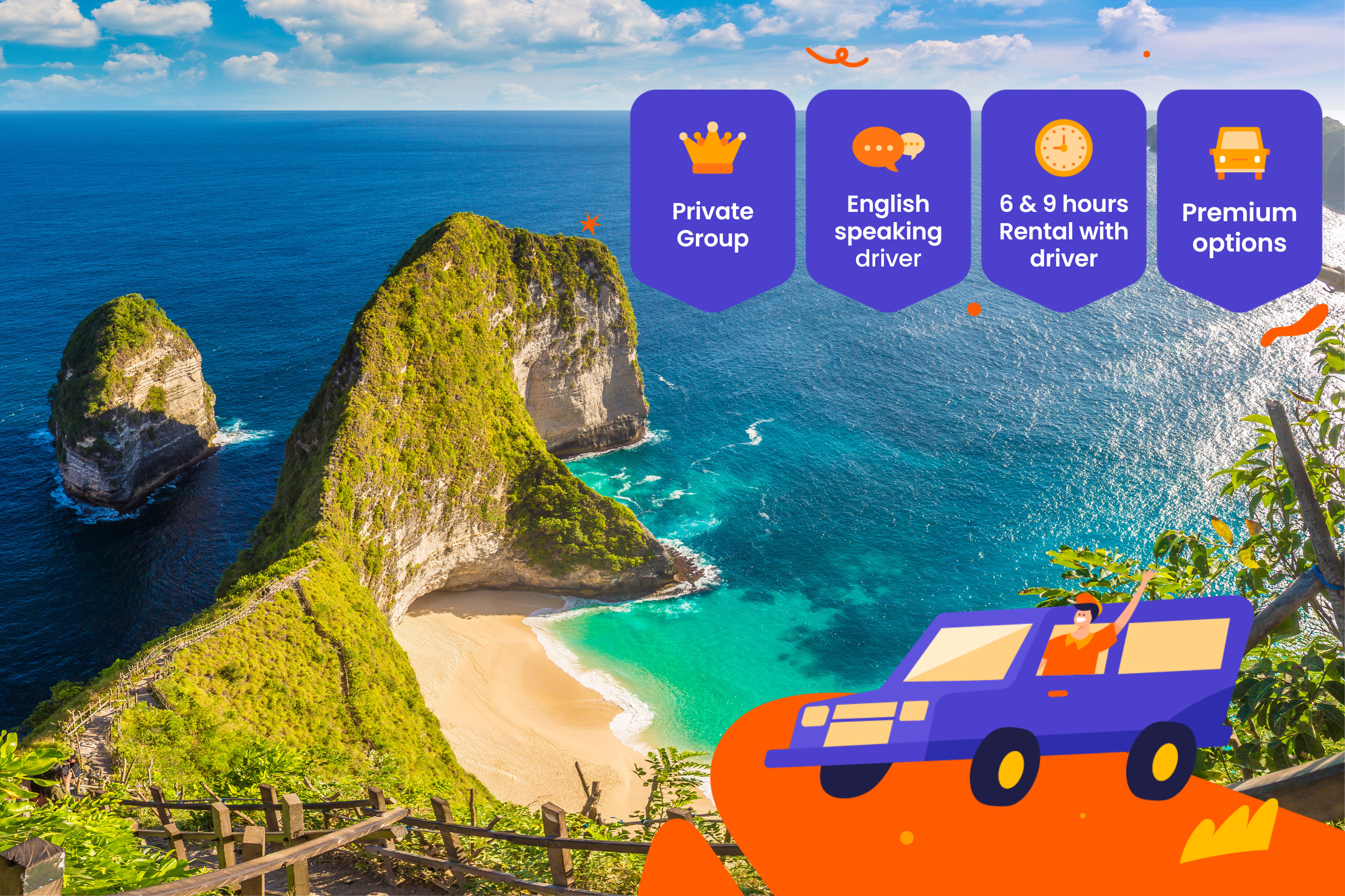 Premium Nusa Penida Car Rental with Driver