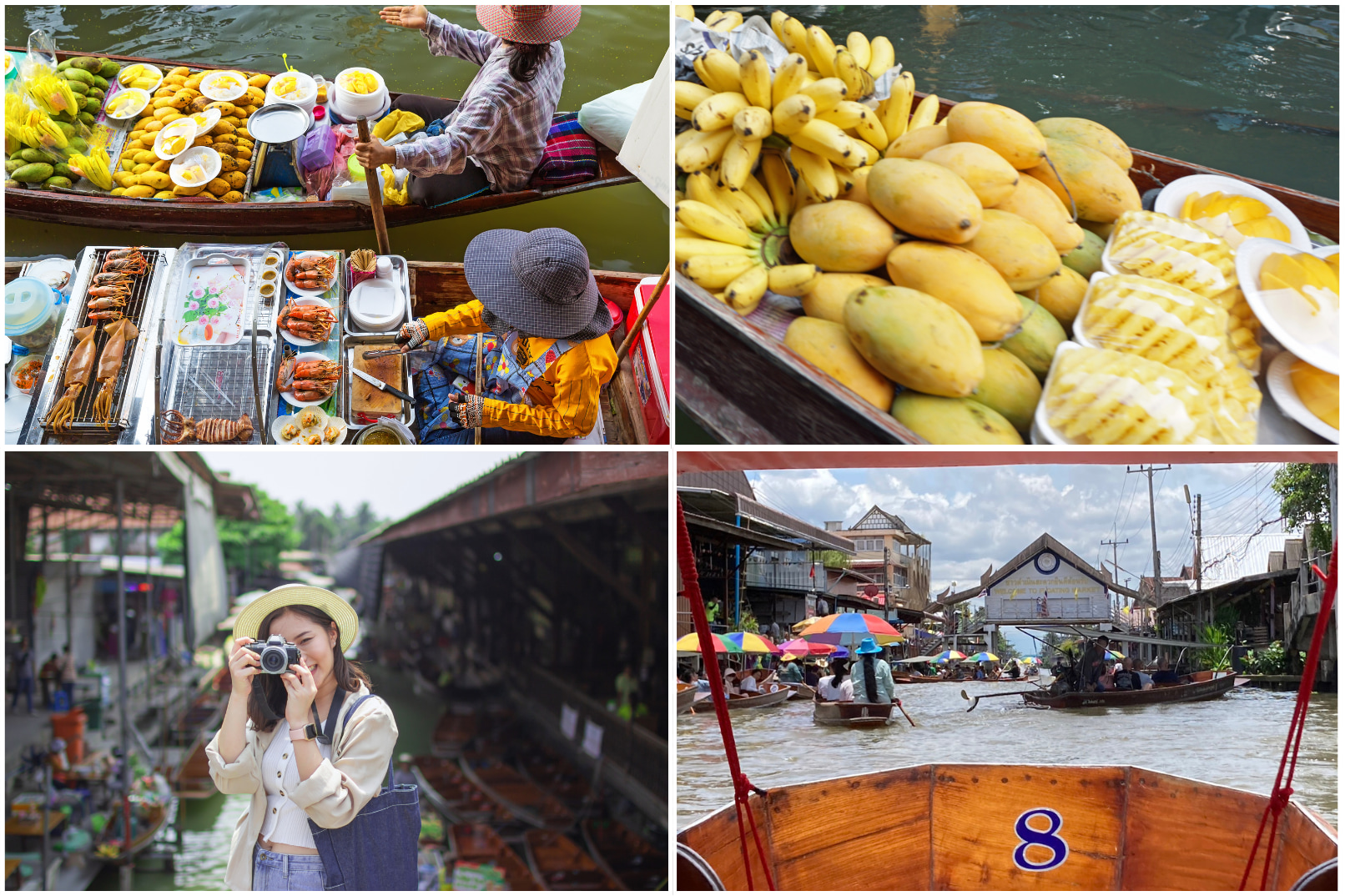 丹嫩沙多水上市場 & 美功鐵道市場私人包車半日 / 一日遊
