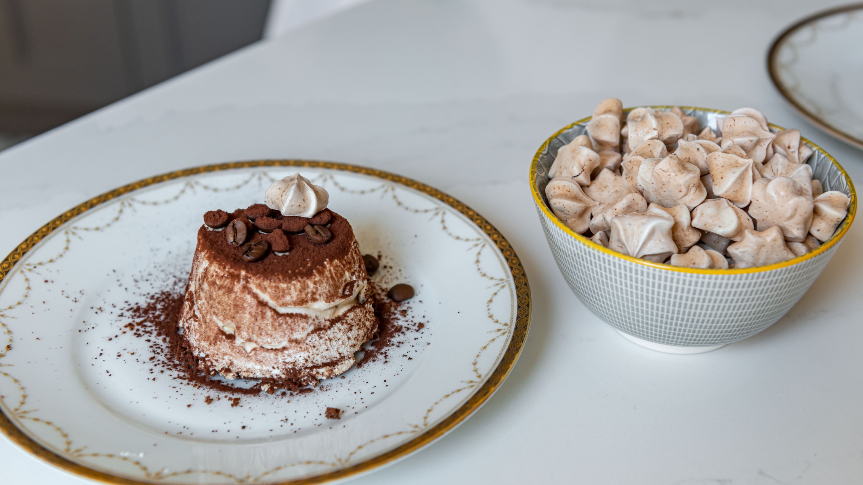 A beautifully plated Italian dessert, elegantly presented with rich flavors and delicate textures