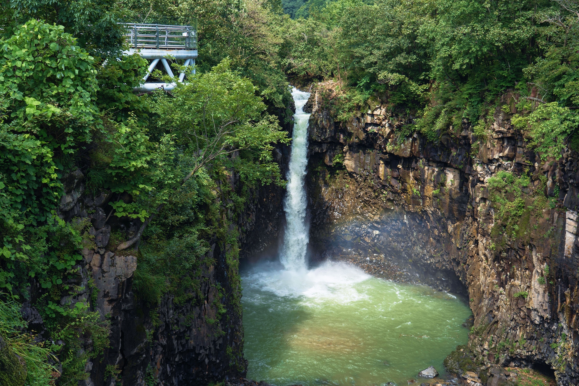 夏季時節,在清涼水花飛濺而下,展現出磅礴氣勢的堤川・在林瀑布 (Jaein Falls)!四周環繞著翠綠山谷,是消暑解熱、感受煥然一新的絕佳去處。 夏季時節,在清涼水花飛濺而下,展現出磅礴氣勢的堤川・在林瀑布 (Jaein Falls)!四周環繞著翠綠山谷,是消暑解熱、感受煥然一新的絕佳去處。