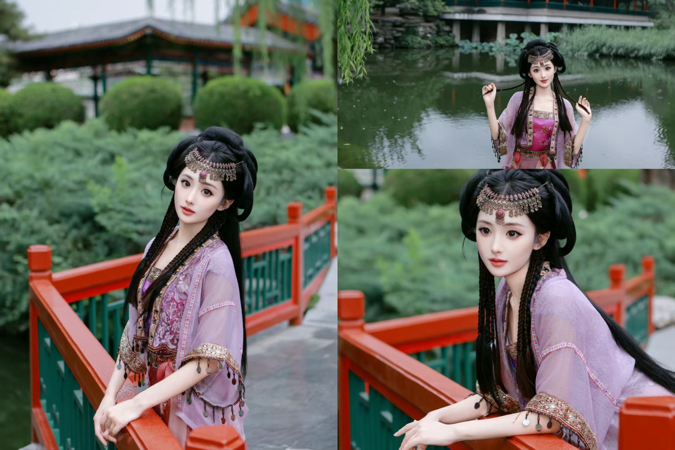 店內的漢服、古裝款式多得讓人眼花繚亂，無論是大氣磅礴的唐風服飾，盡顯華麗尊貴