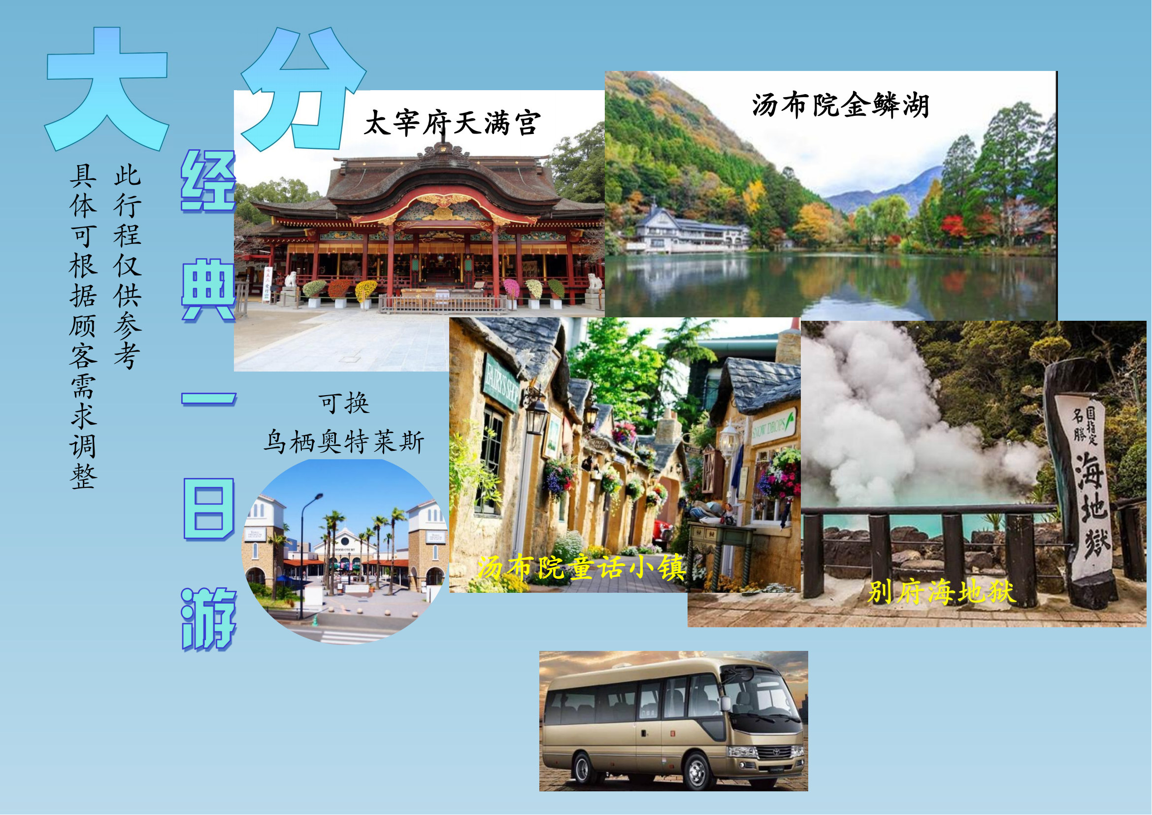 九州全境自由行: 福岡・由布院・熊本・別府・阿蘇等 (可客制行程)