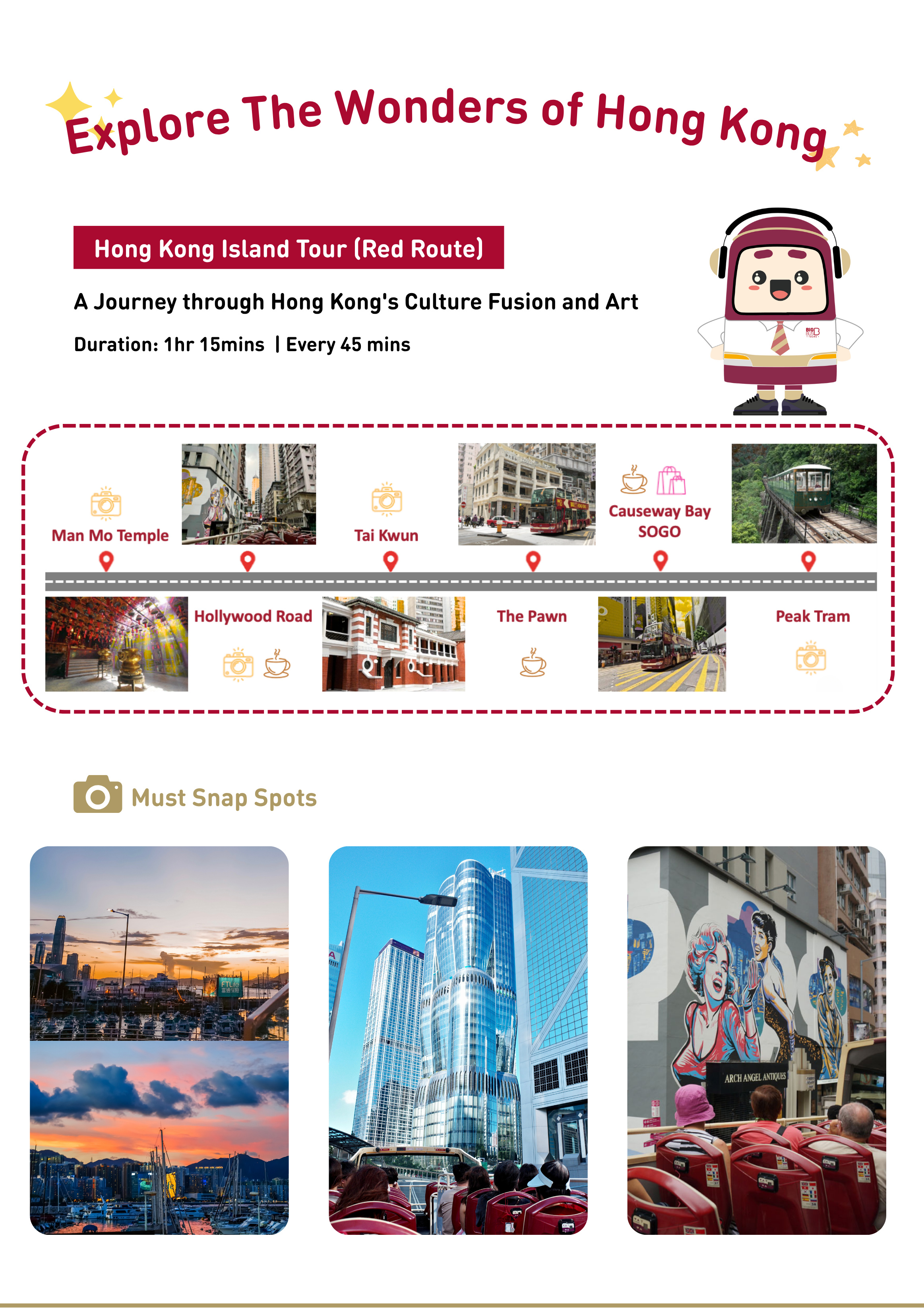 香港 Big Bus 隨上隨下觀光巴士（敞篷）