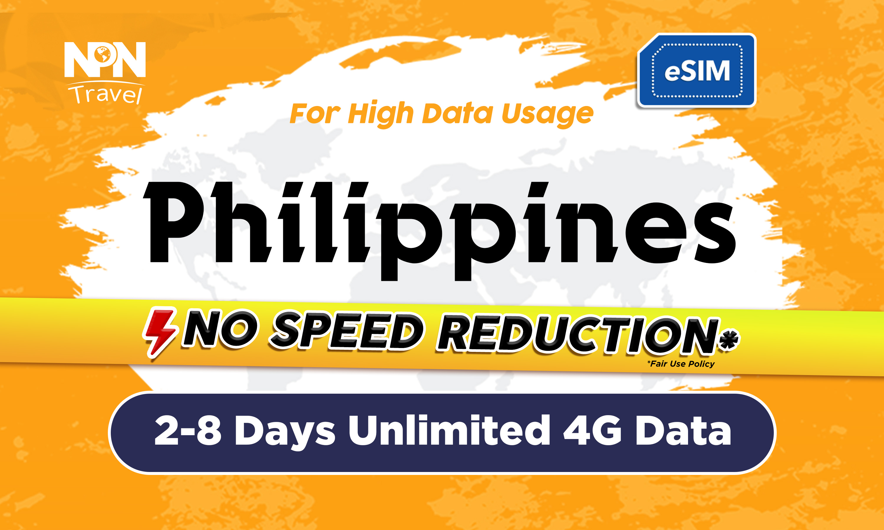 菲律賓2 - 8天無限流量4G eSIM卡（每天500MB / 2GB後限速）