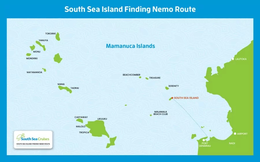 South Sea Island Finding Nemo Route