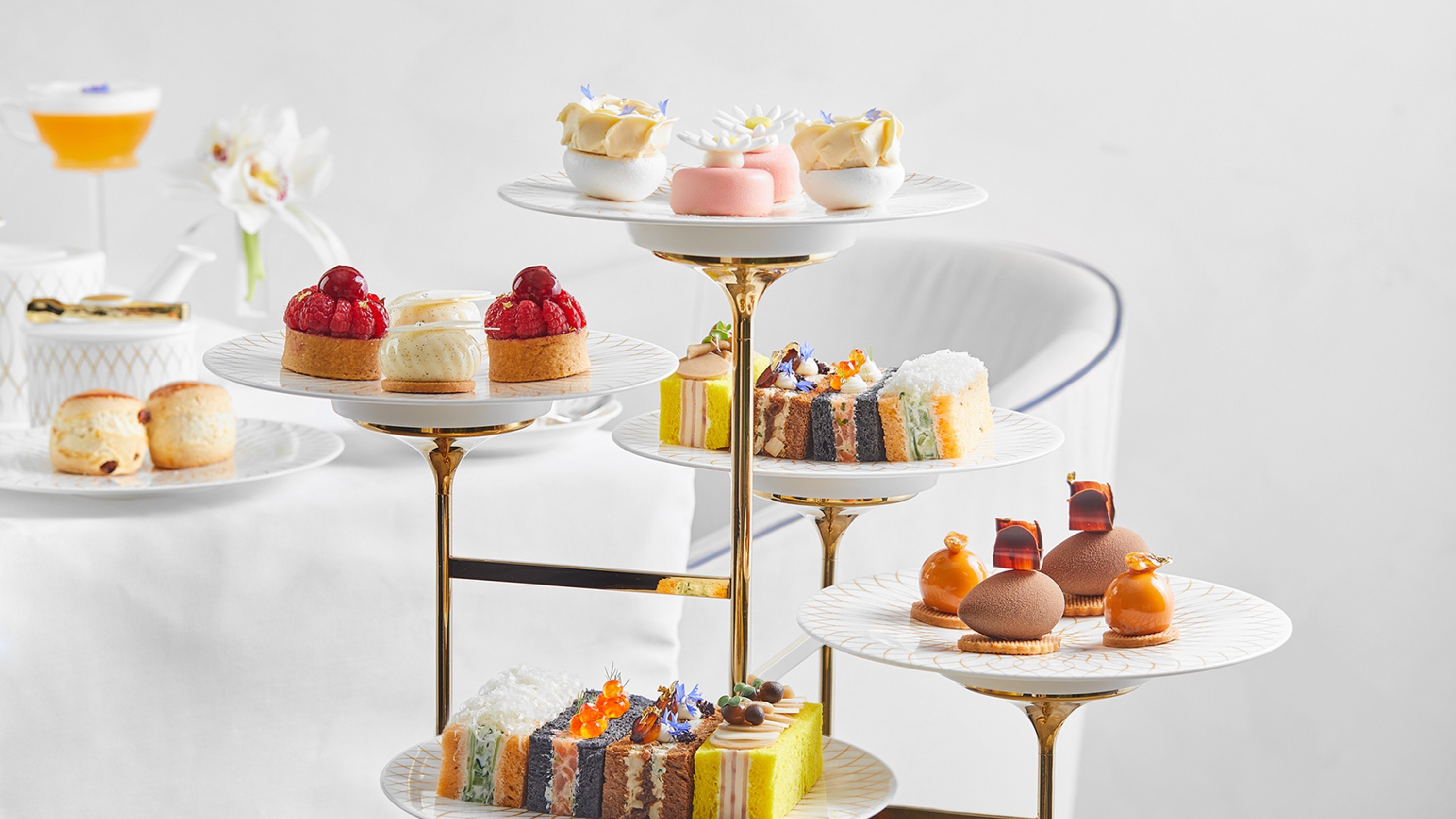 An elegant afternoon tea at Plato’s Lounge, Atlantis The Palm—where indulgence meets sophistication
